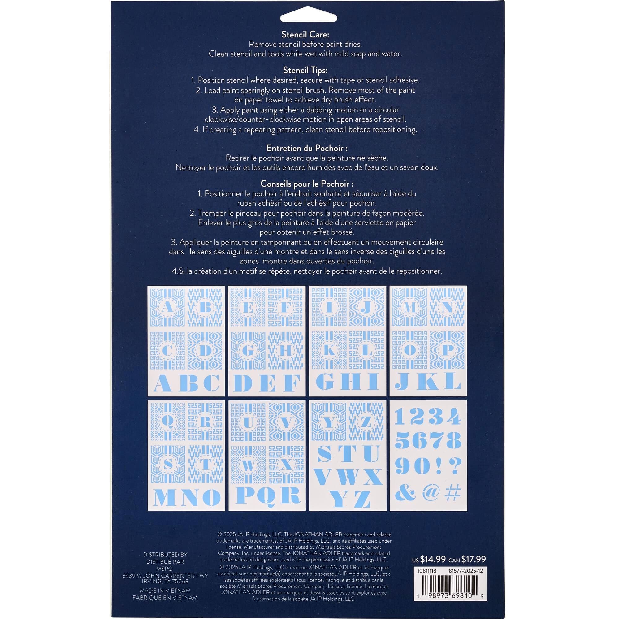 Jonathan Adler x Michaels Mod Monogram Alphabet Stencils