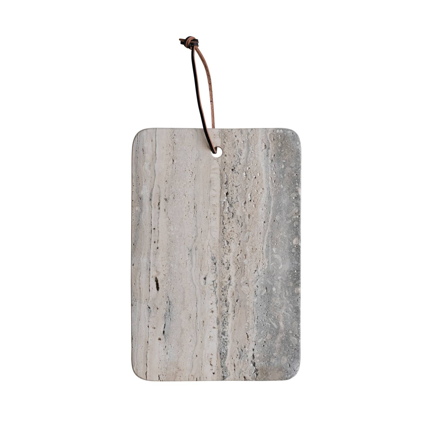 Hello Honey® 12" Travertine Cutting Board with Leather Tie