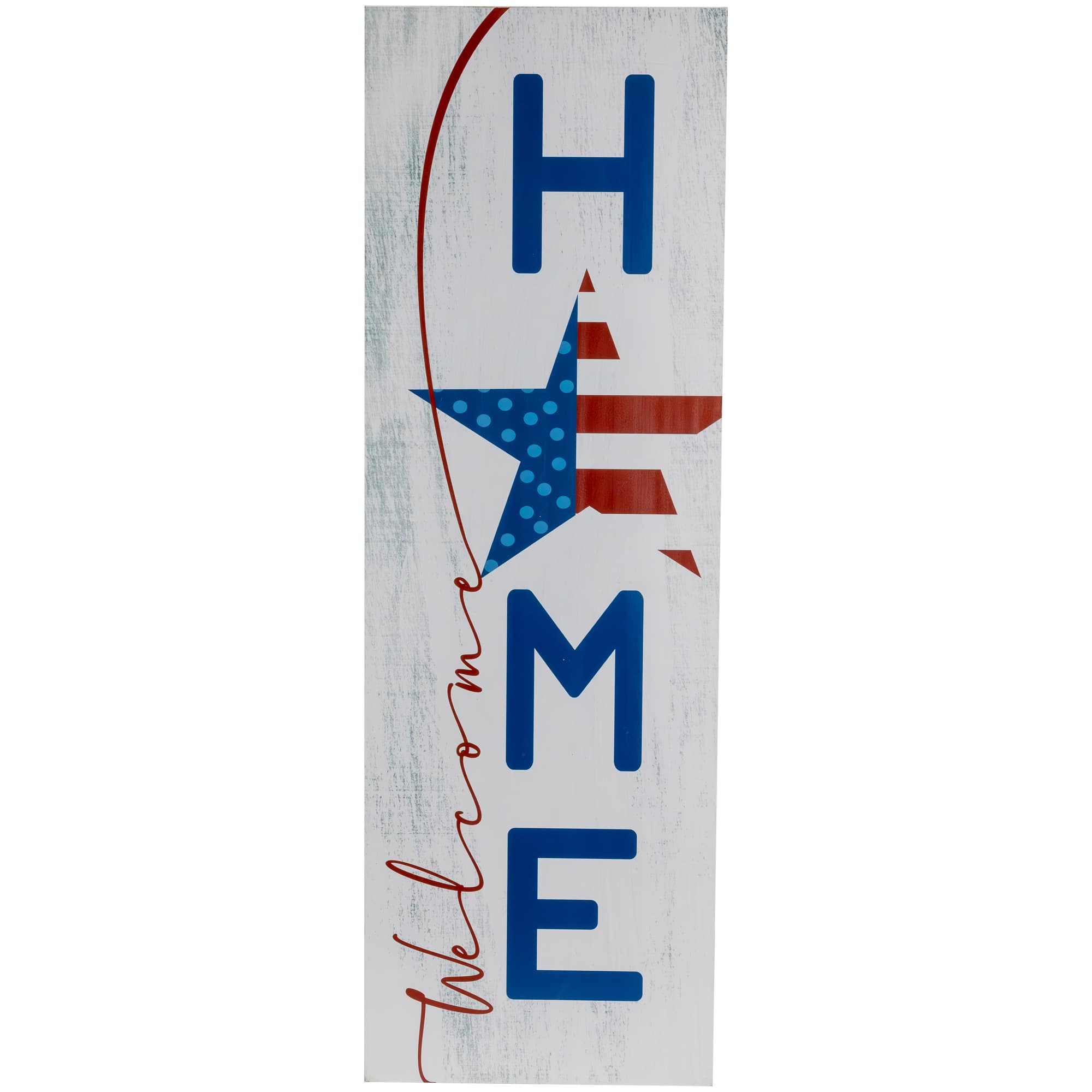 Americana "Welcome Home" Wooden Porch Board Sign Decoration - 35.75"
