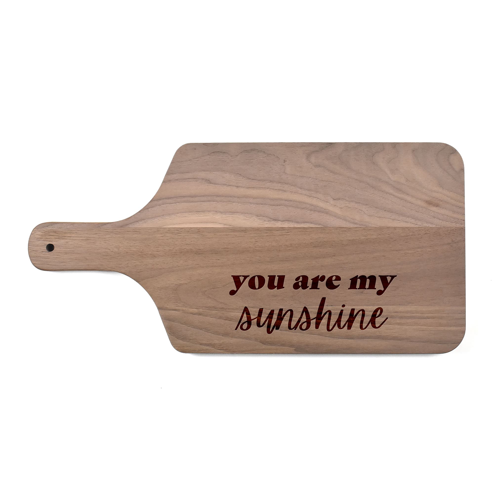 17" You Are My Sunshine Walnut Paddle Cutting Board