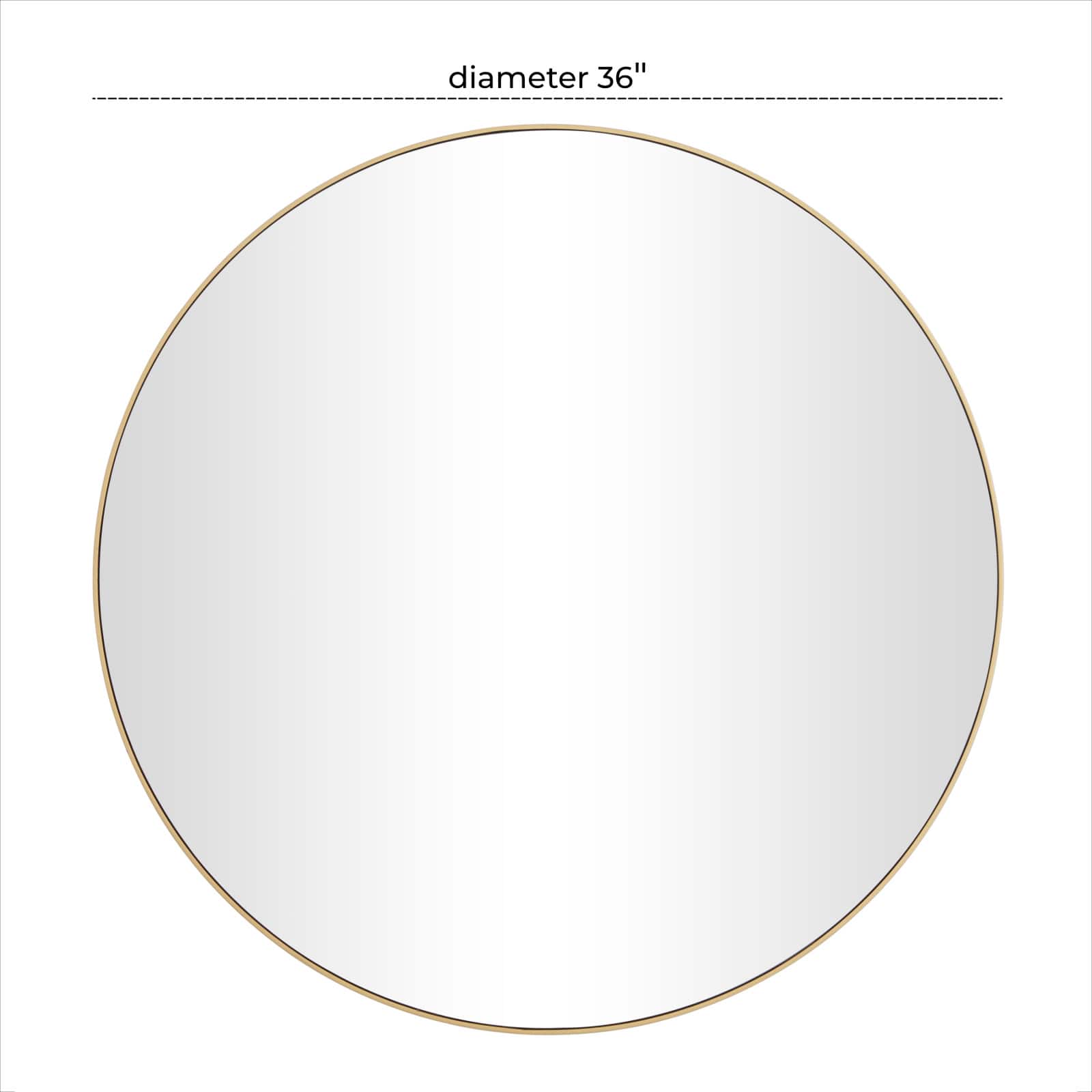 Gold Contemporary Wall Mirror, 36" x 1" x 36"