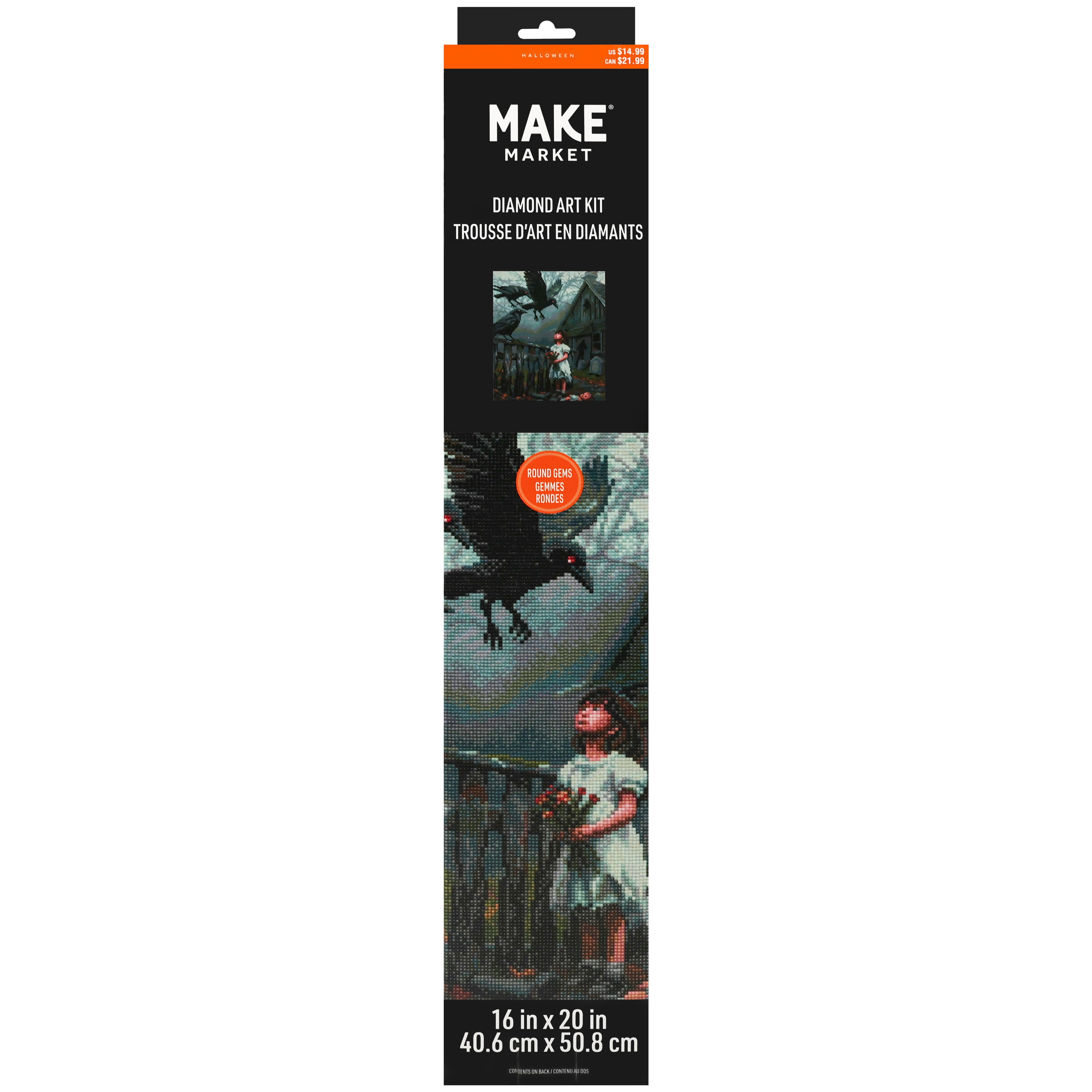 16" x 20" Crows & Girl Diamond Art Kit by Make Market®