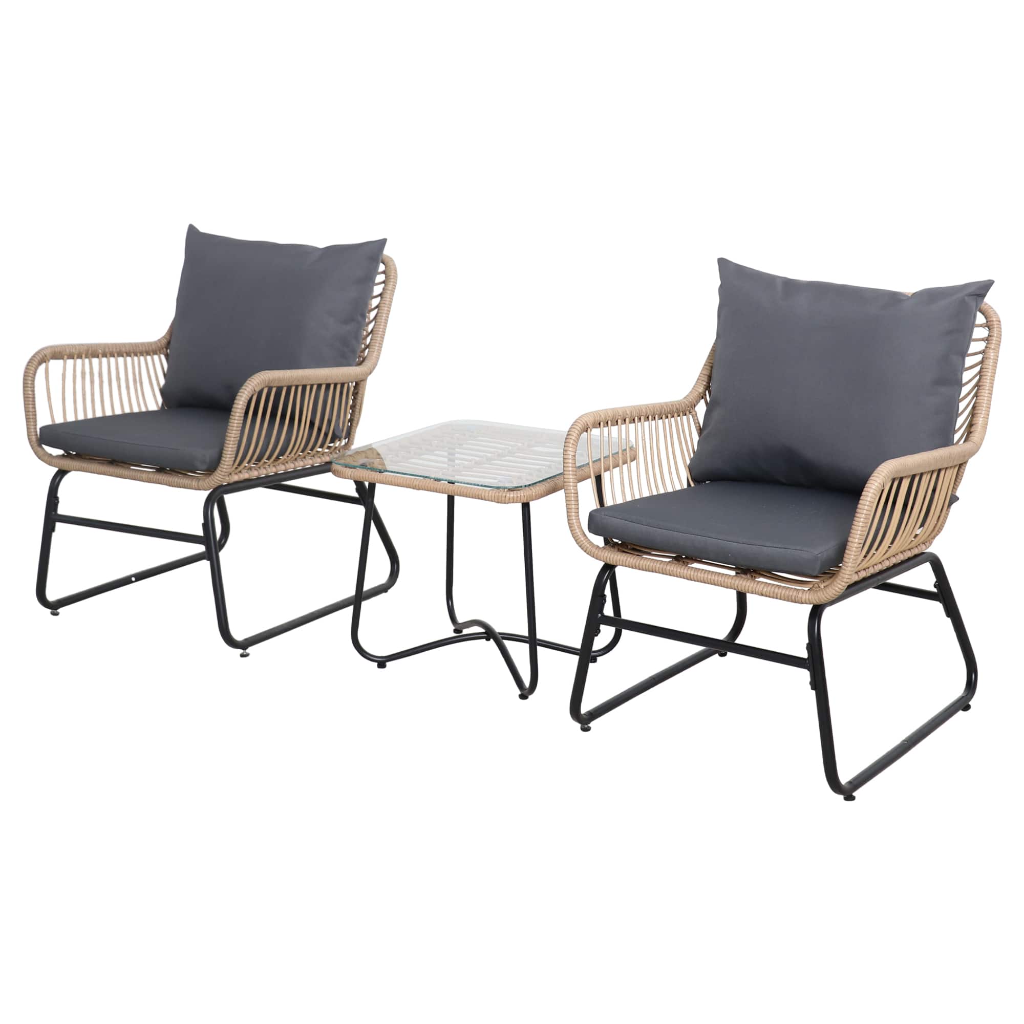 Santa Cruz Rattan Outdoor Patio Chat Set with Cushions