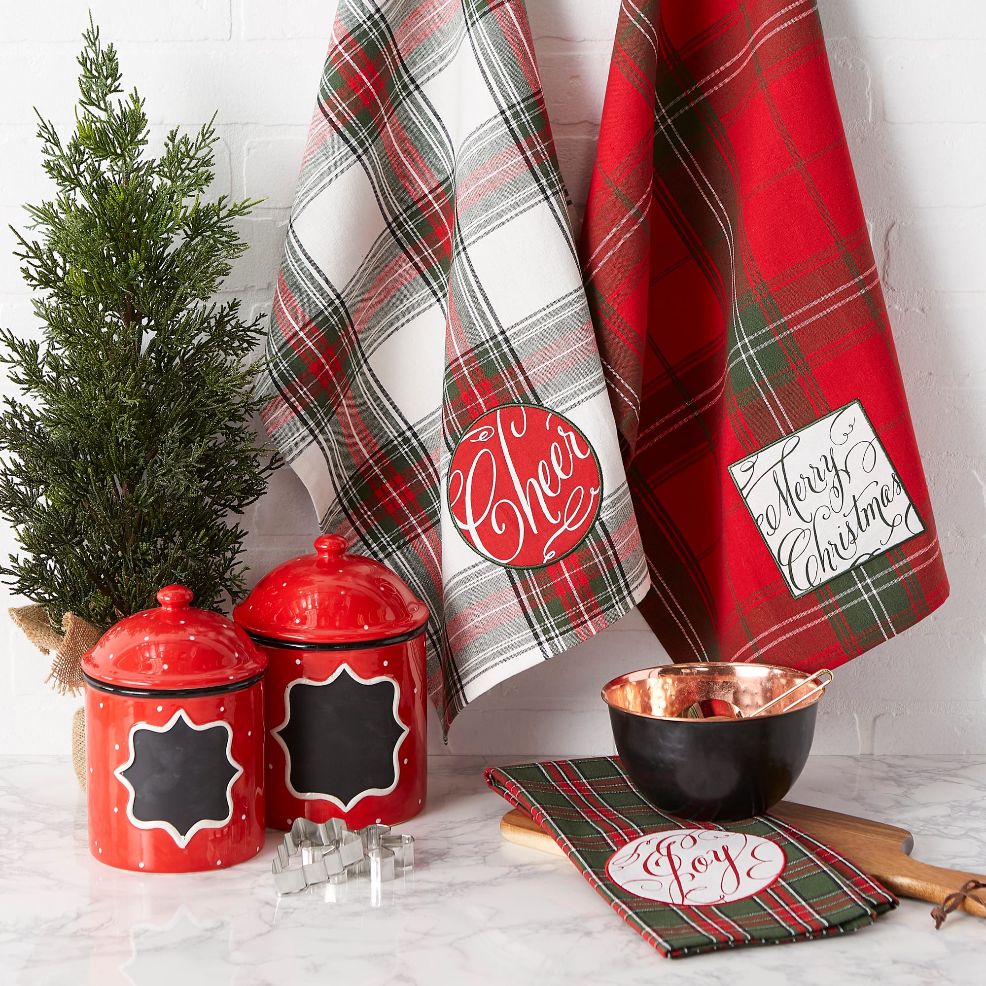 DII® Joyful Wishes Embellished Dishtowel Set