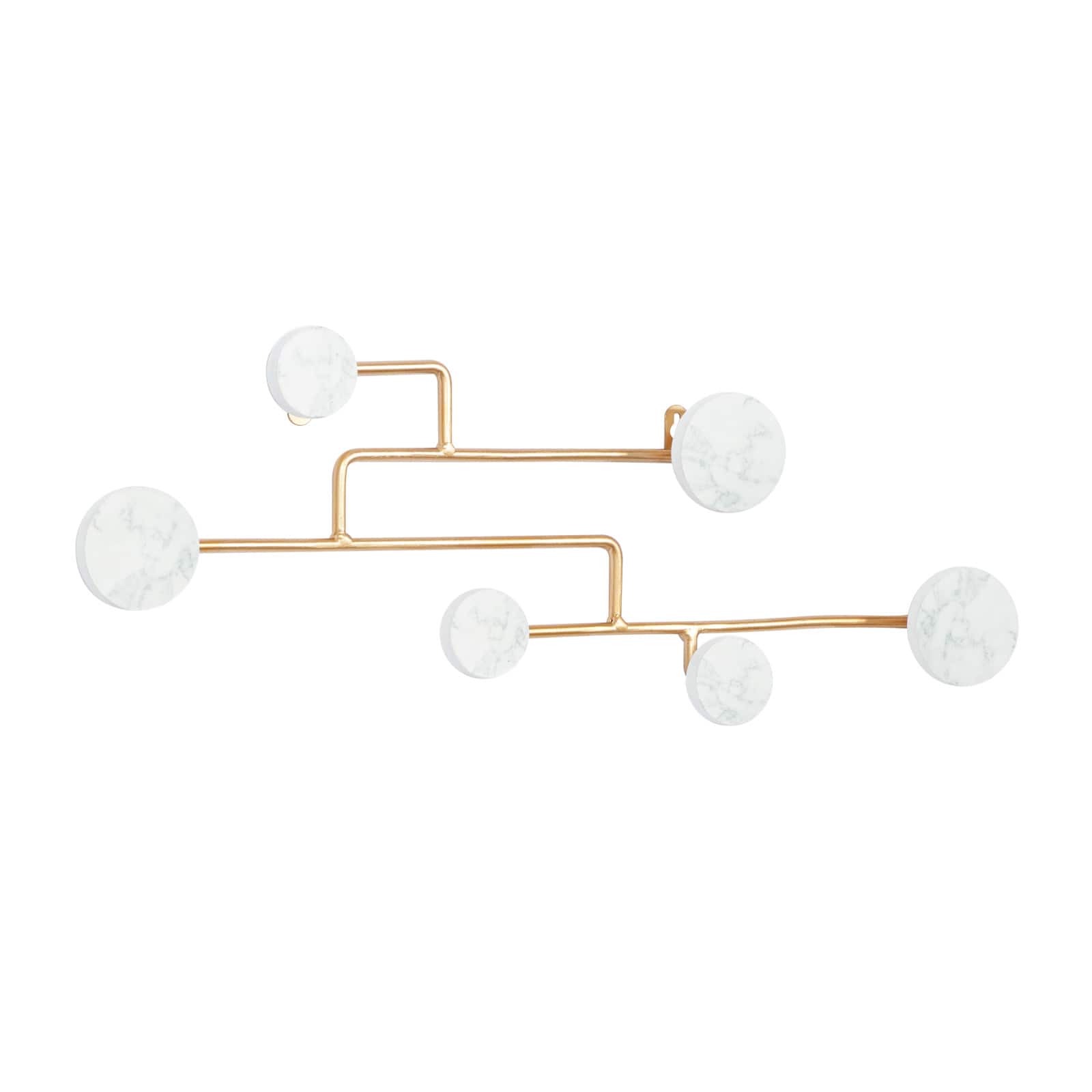 Gold Wood Glam Wall Hook, 7" x 24" x 2"