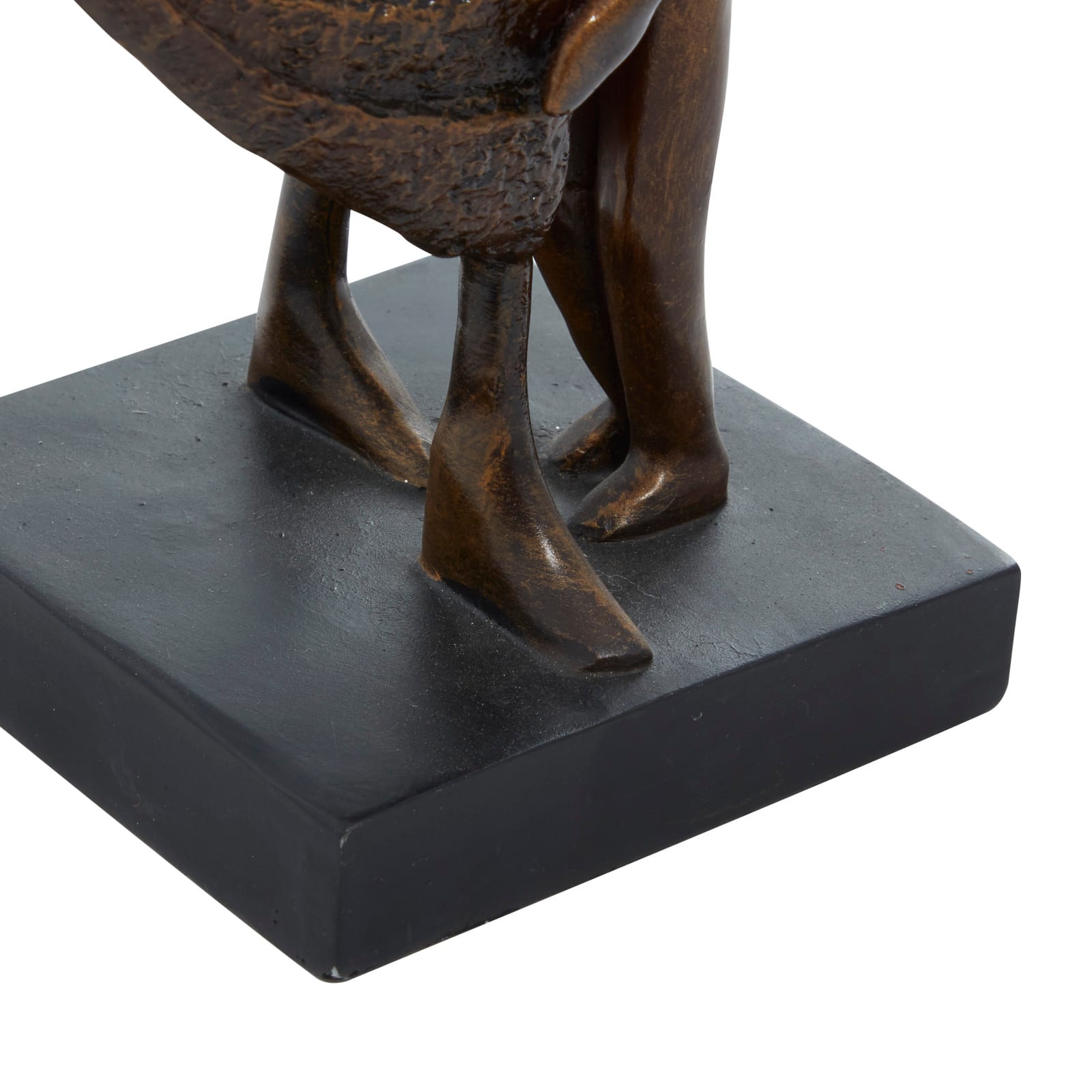 Traditional Bronze Polystone Mother and Child Sculpture, 5" x 13" x 5"