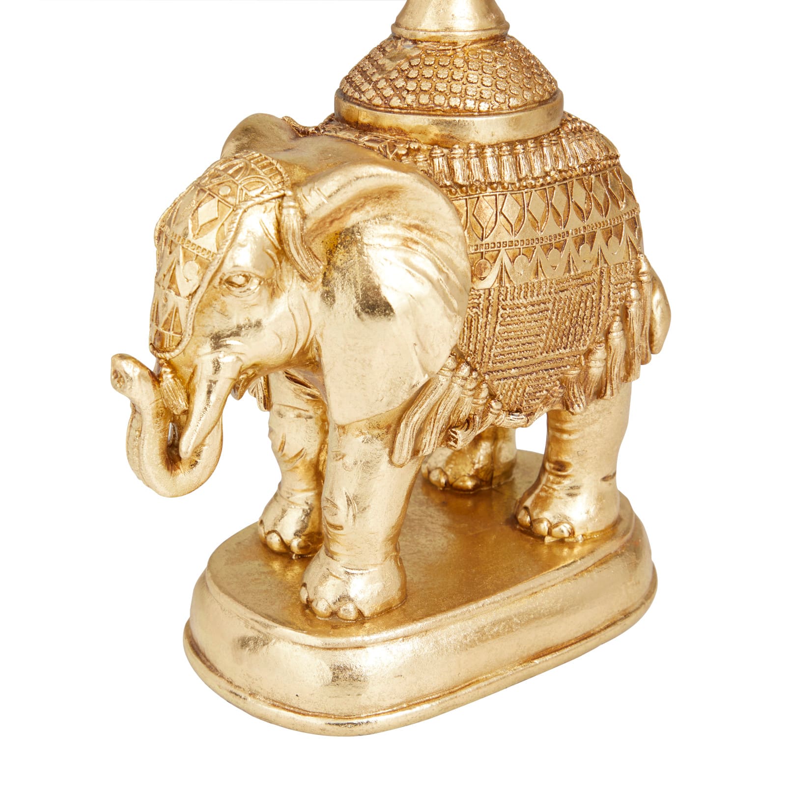 Set of 2 Gold Polystone Traditional Candle Holders, 13" x 4" x 6"