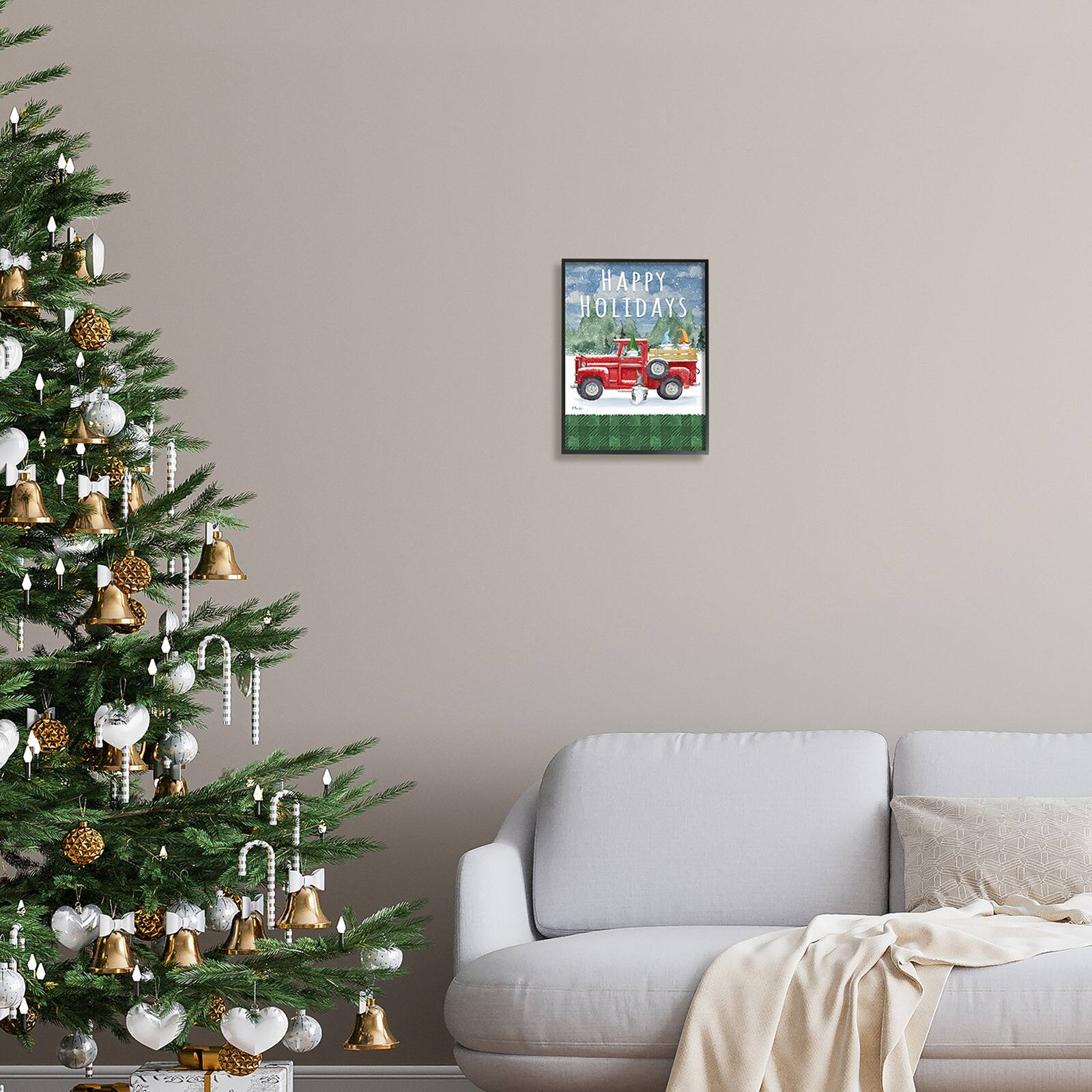 Stupell Industries Happy Holidays Truck Framed Giclée Art