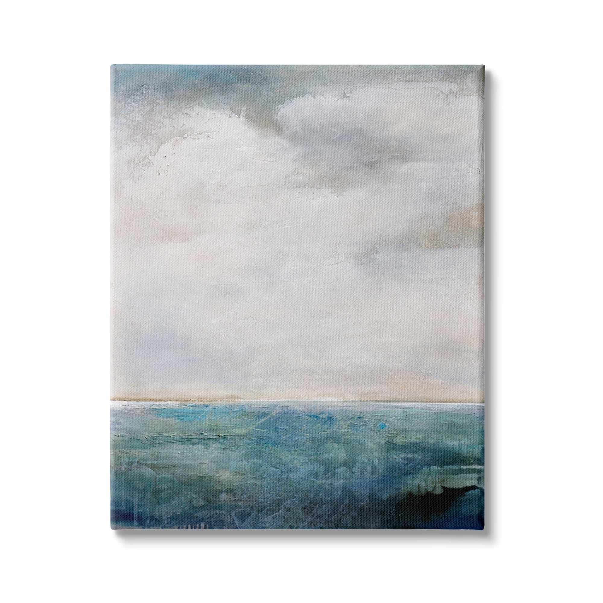 Stupell Industries Abstract Ocean Horizon Line Nautical Water Cloudy Sky Canvas Wall Art
