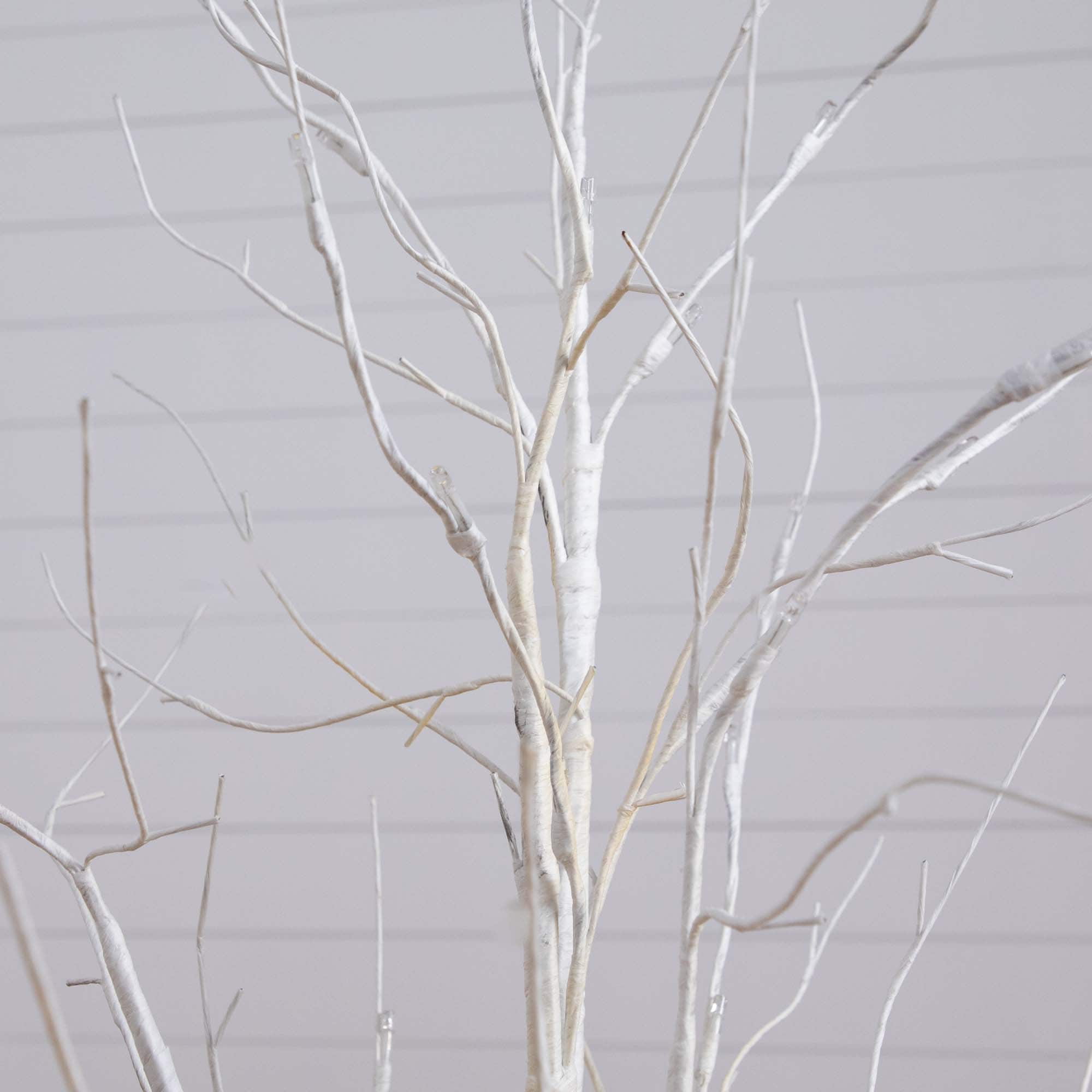 4ft. Pre-Lit White Birch Artificial Christmas Tree, White LED Lights