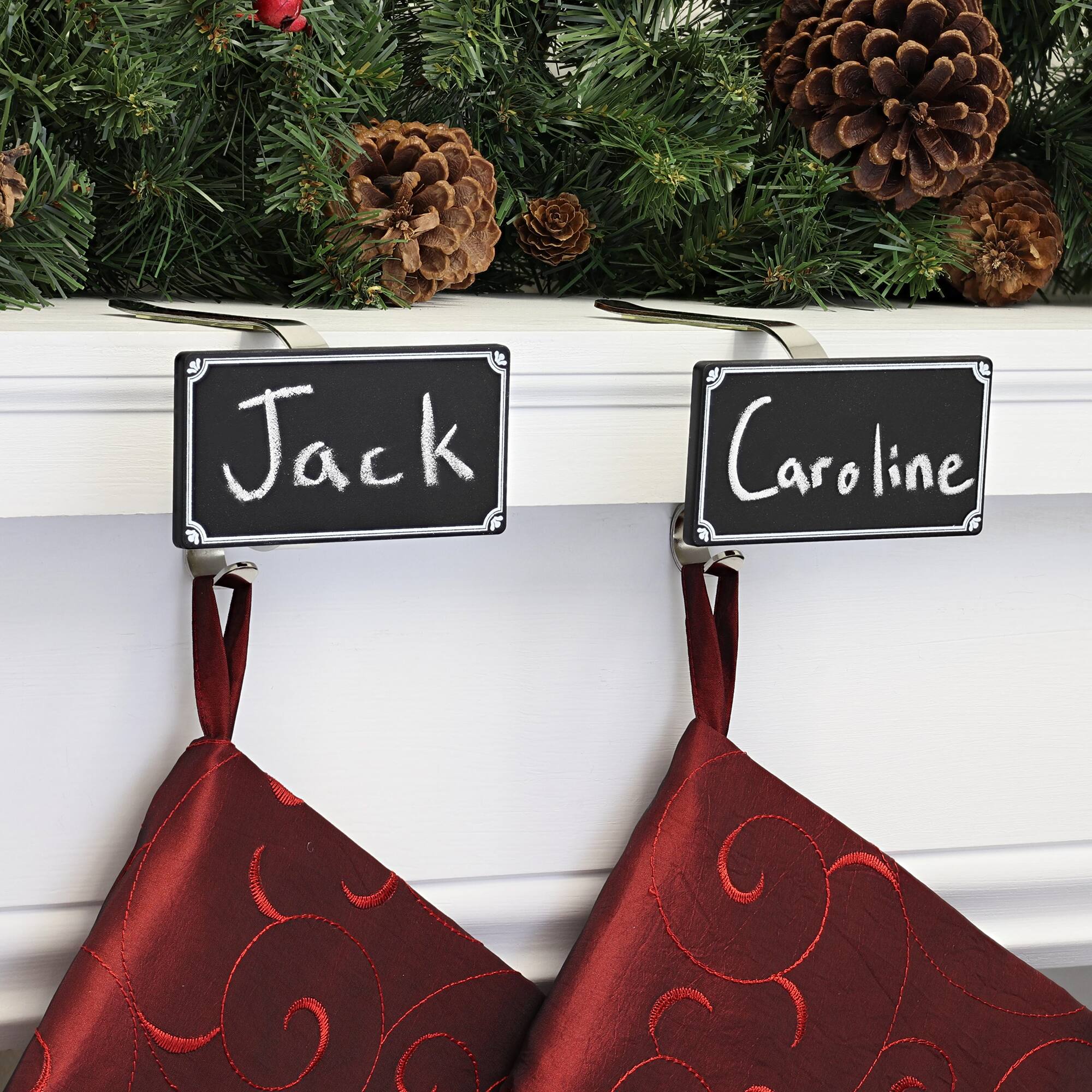 Original MantleClip® With Silver Chalkboard Icons