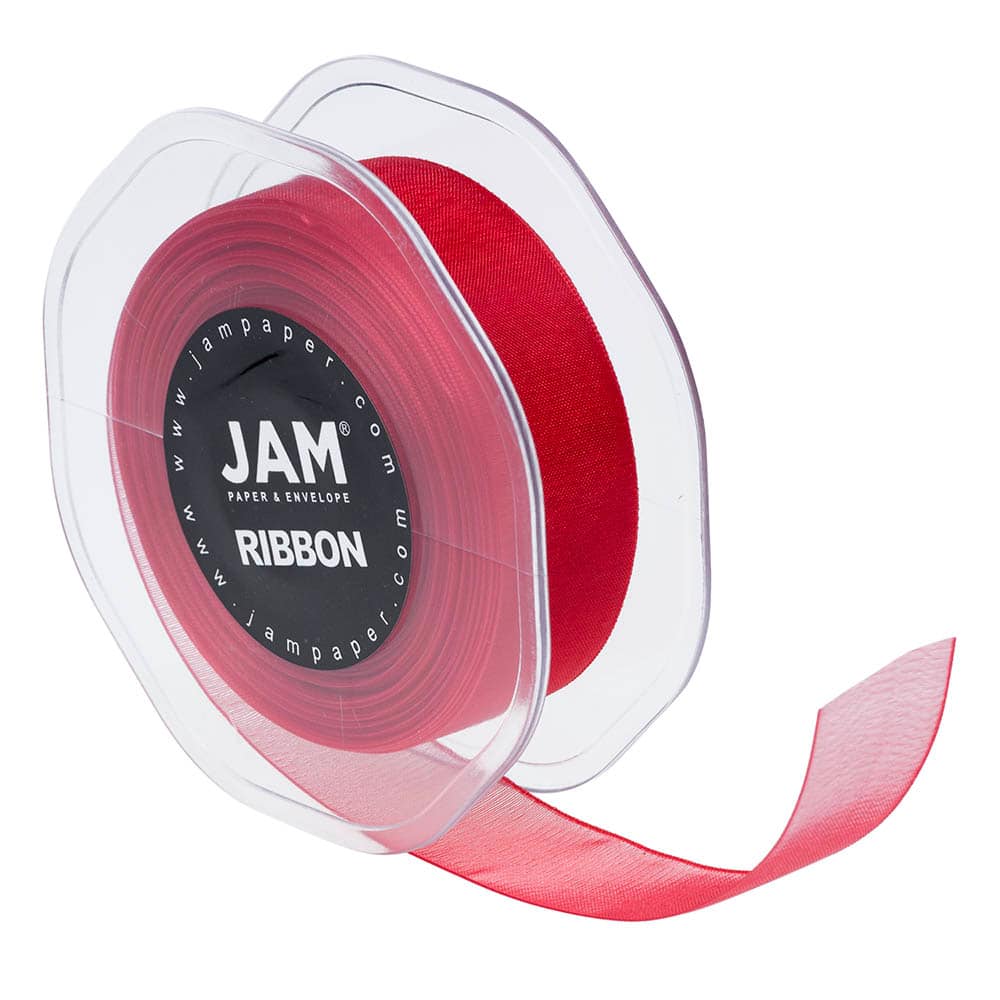 JAM Paper 7/8" x 25yd. Sheer Satin Ribbon