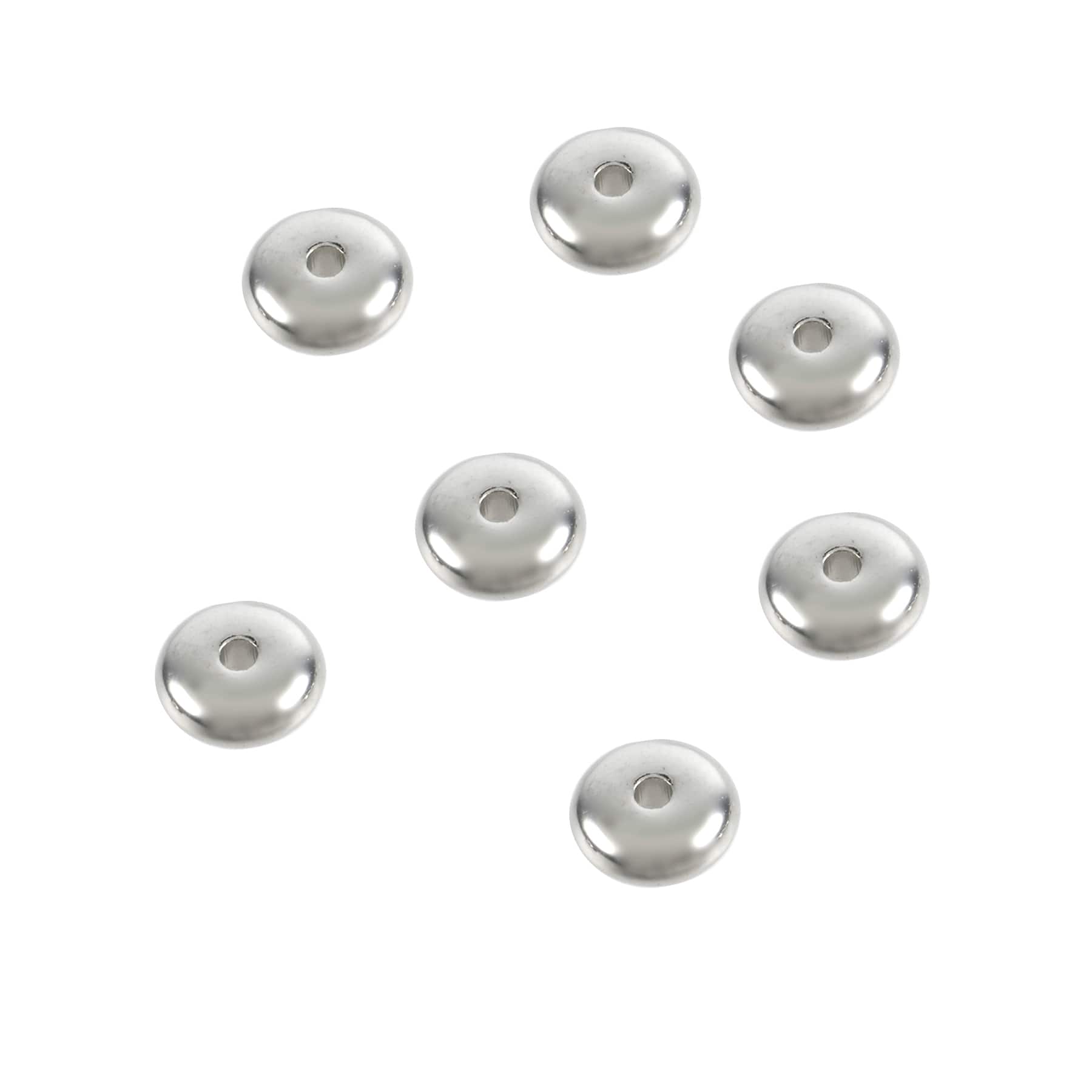Silver Plastic Heishi Craft Beads, 6mm by Bead Landing™