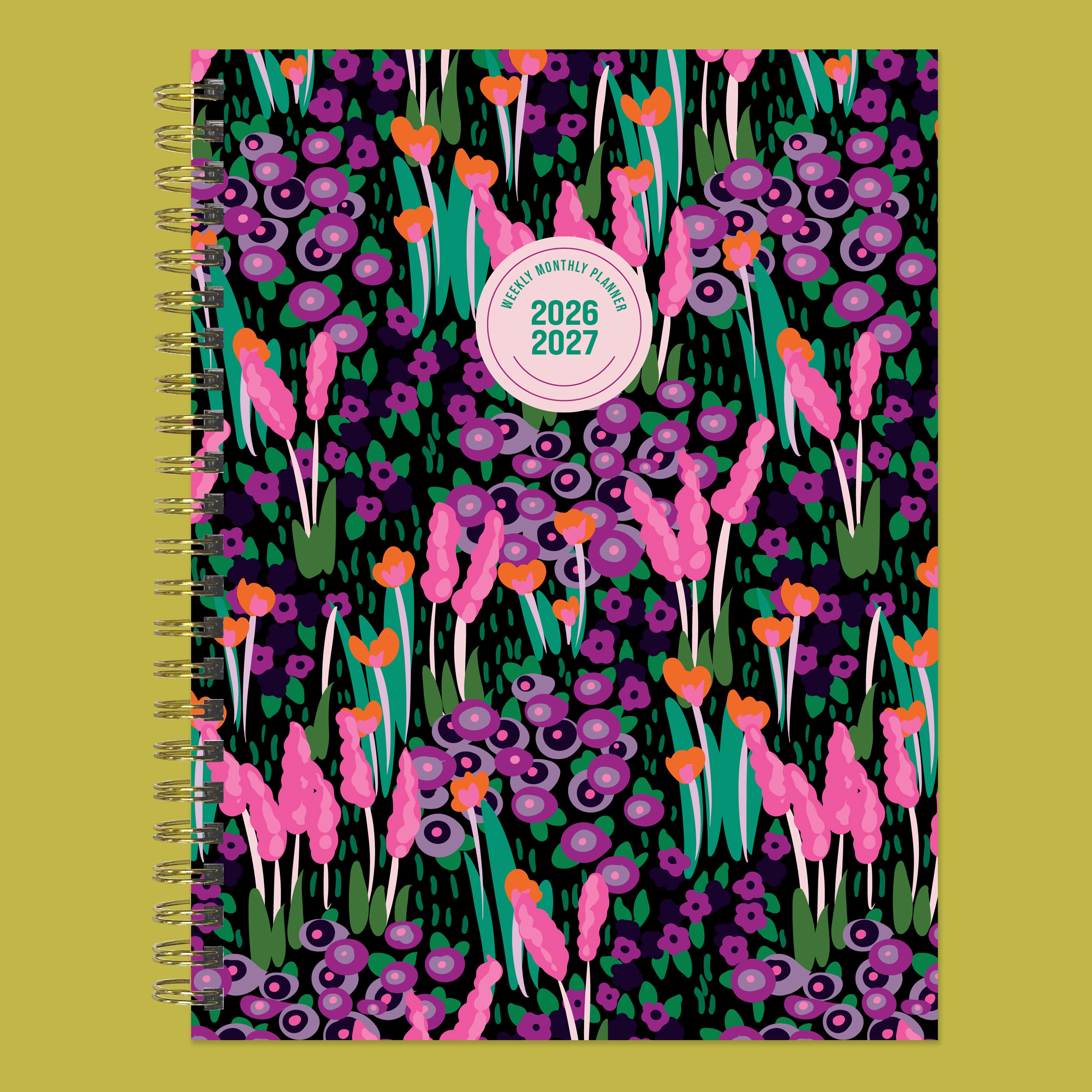 July 2026 - June 2027 Buds & Blooms Medium Weekly Monthly Planner