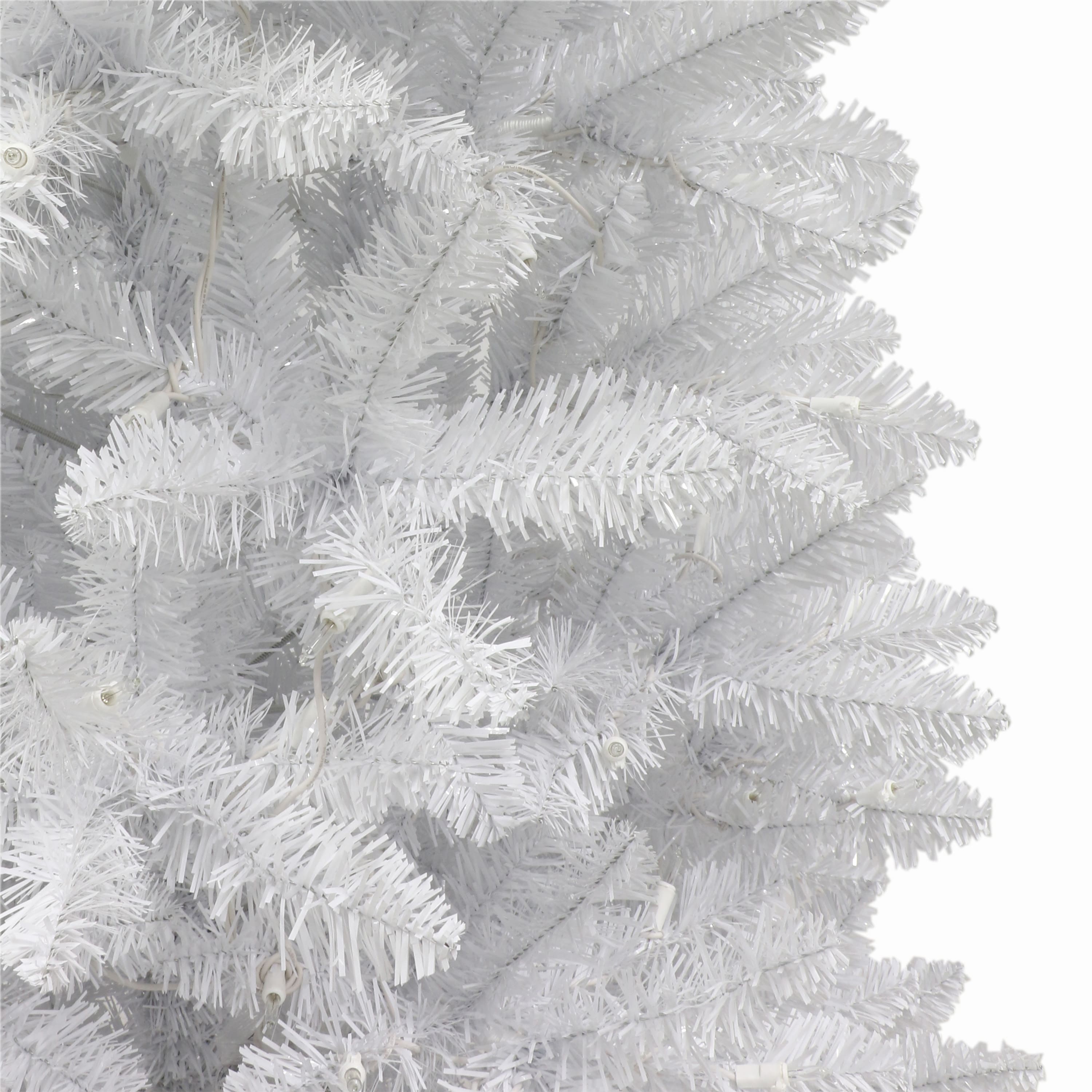 6ft. Pre-Lit White Carson Artificial Pine Christmas Tree, Clear Lights