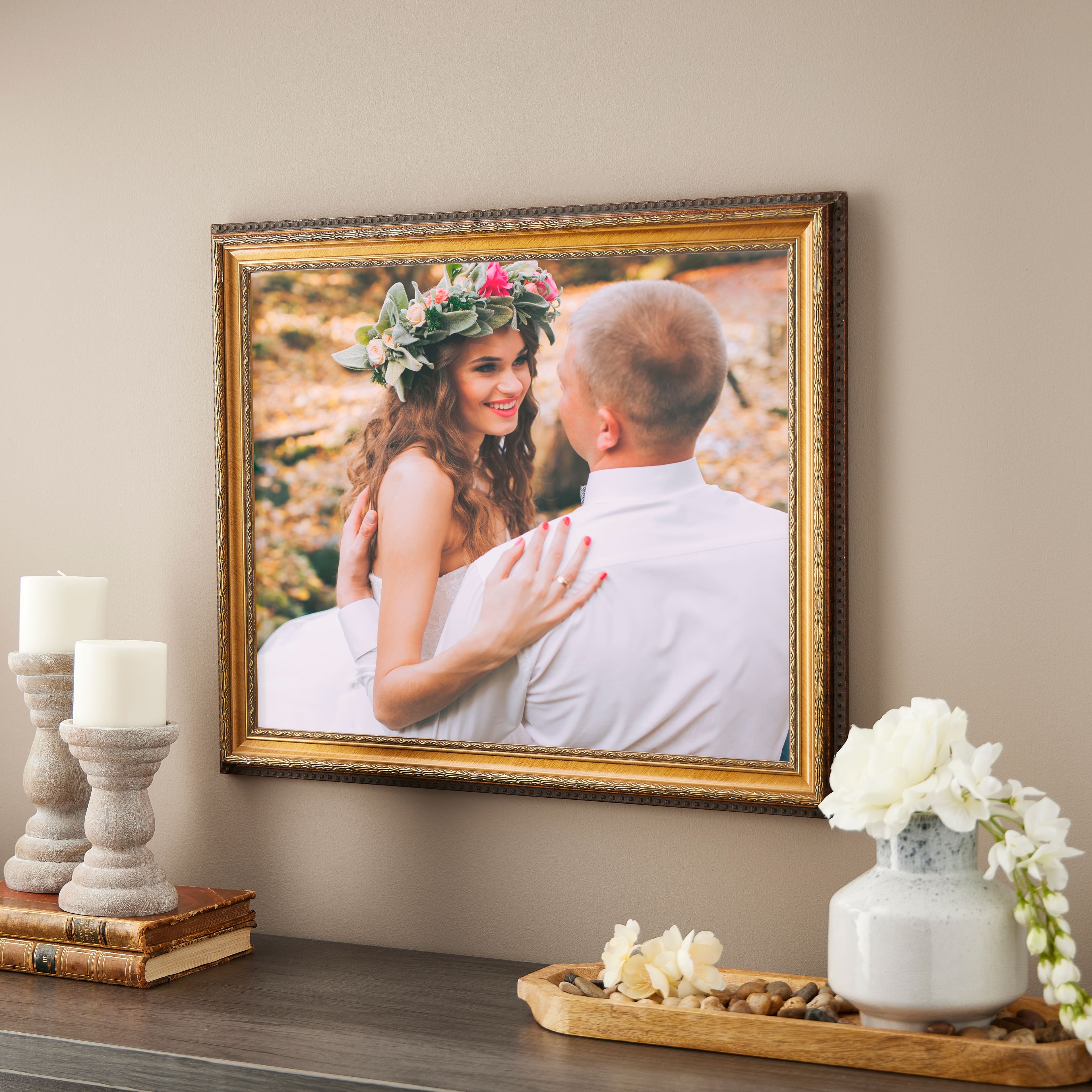 Home Gold Pompeii Wood Wall Frame by Studio D&#xE9;cor&#xAE;