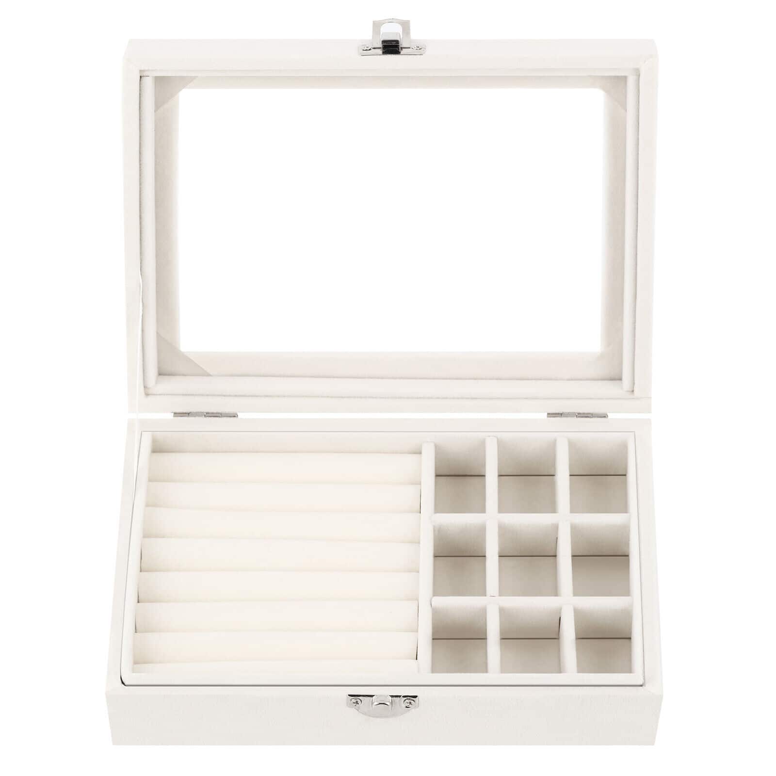 NEX™ 8" White Velvet Jewelry Organizer For Earring and Rings