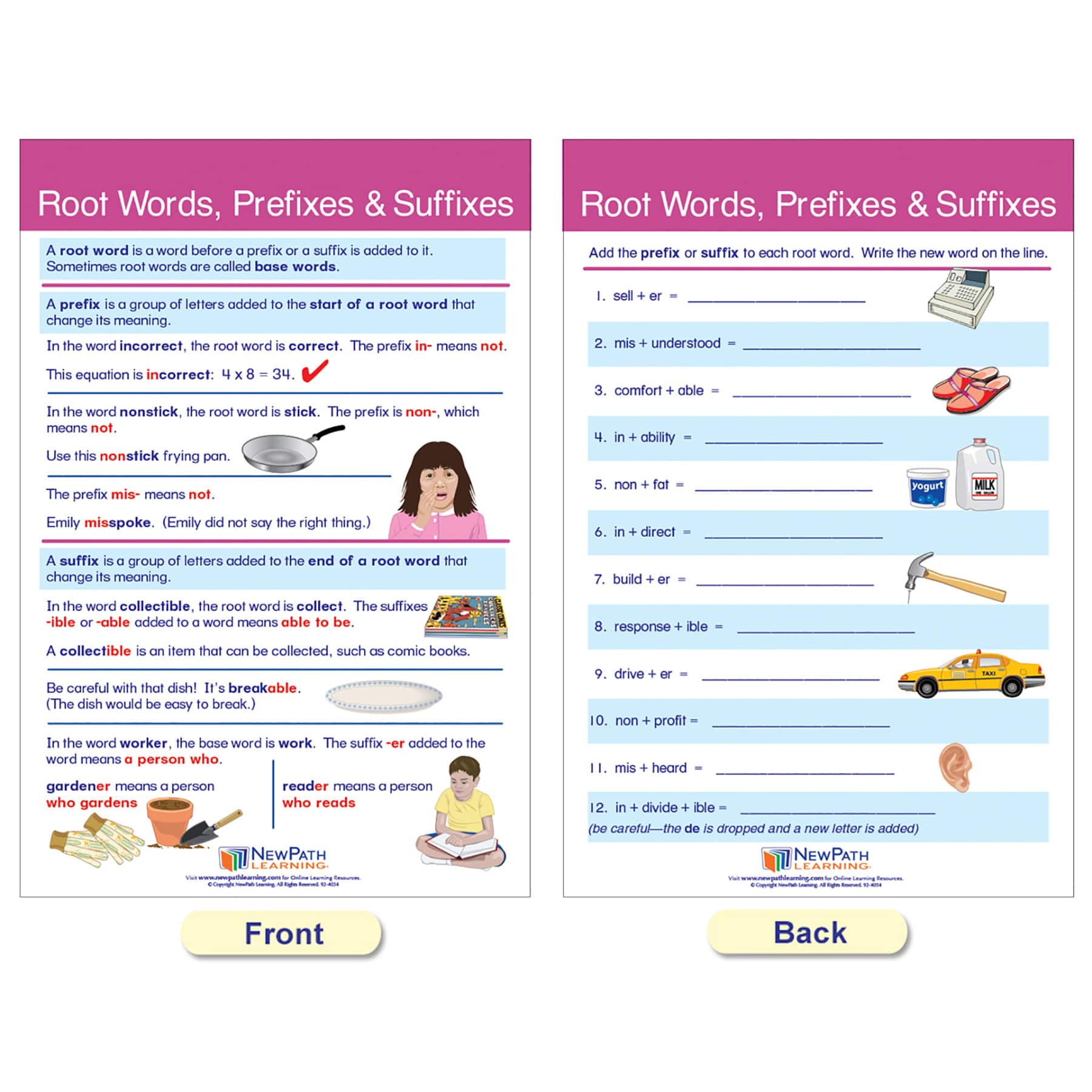 NewPath Learning® 18" x 12" Spelling Rules Bulletin Board Chart Set