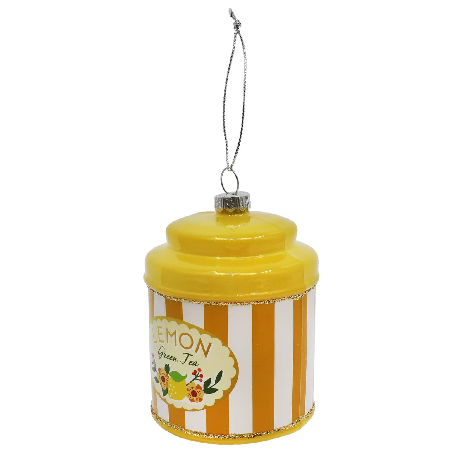 3.5" Lemon Green Tea Glass Ornament by Ashland®
