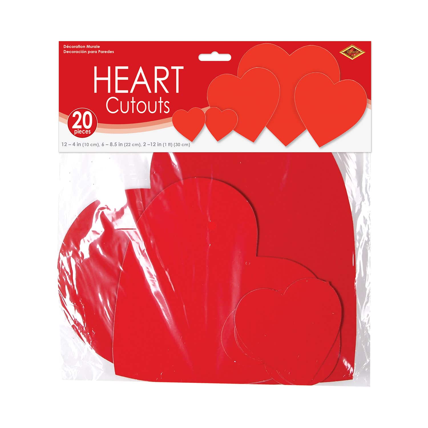 Beistle Red Printed Heart Cutouts Set