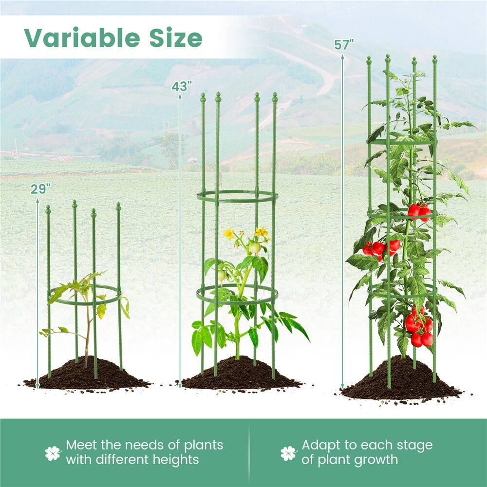 Costway 57" Adjustable Height Garden Trellis Plant Support & Tomato Cages, 2ct.