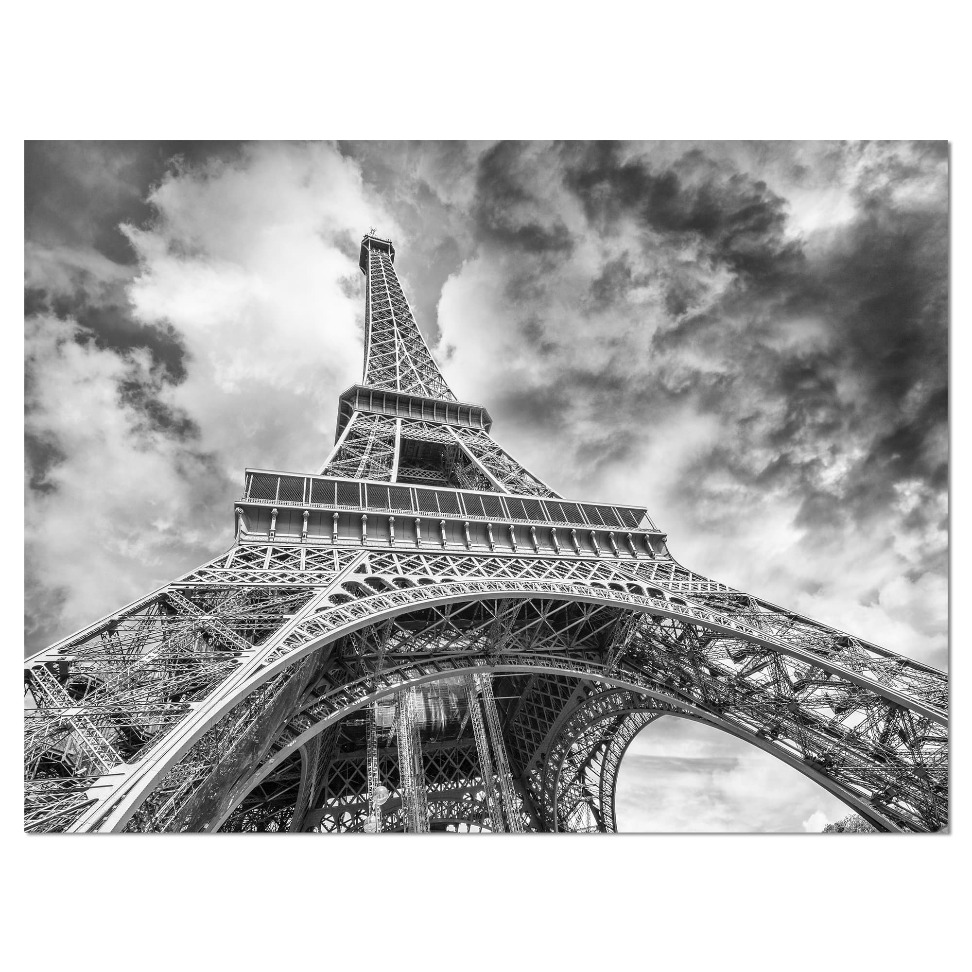 Designart - Black and White View of Paris Paris Eiffel Tower - Cityscape Canvas Print