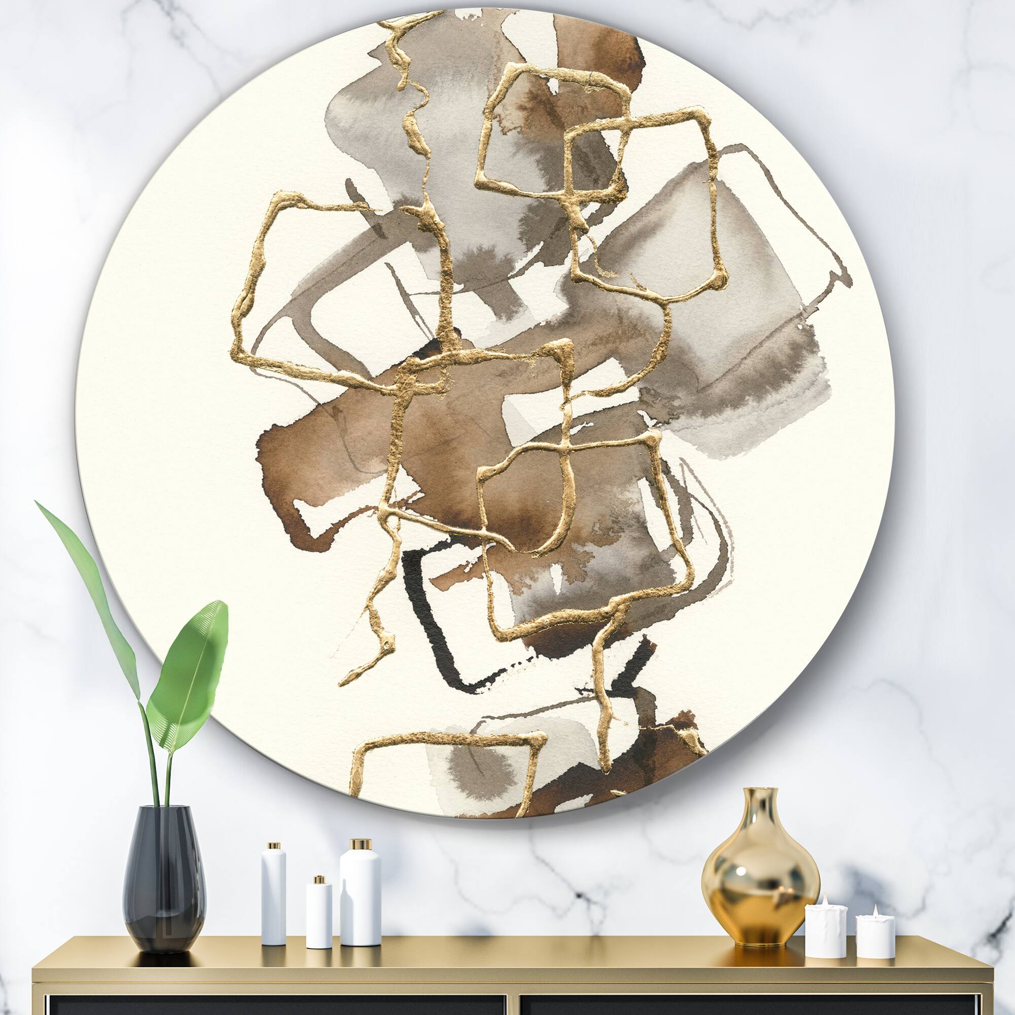 Designart - Gold Glam Squares III