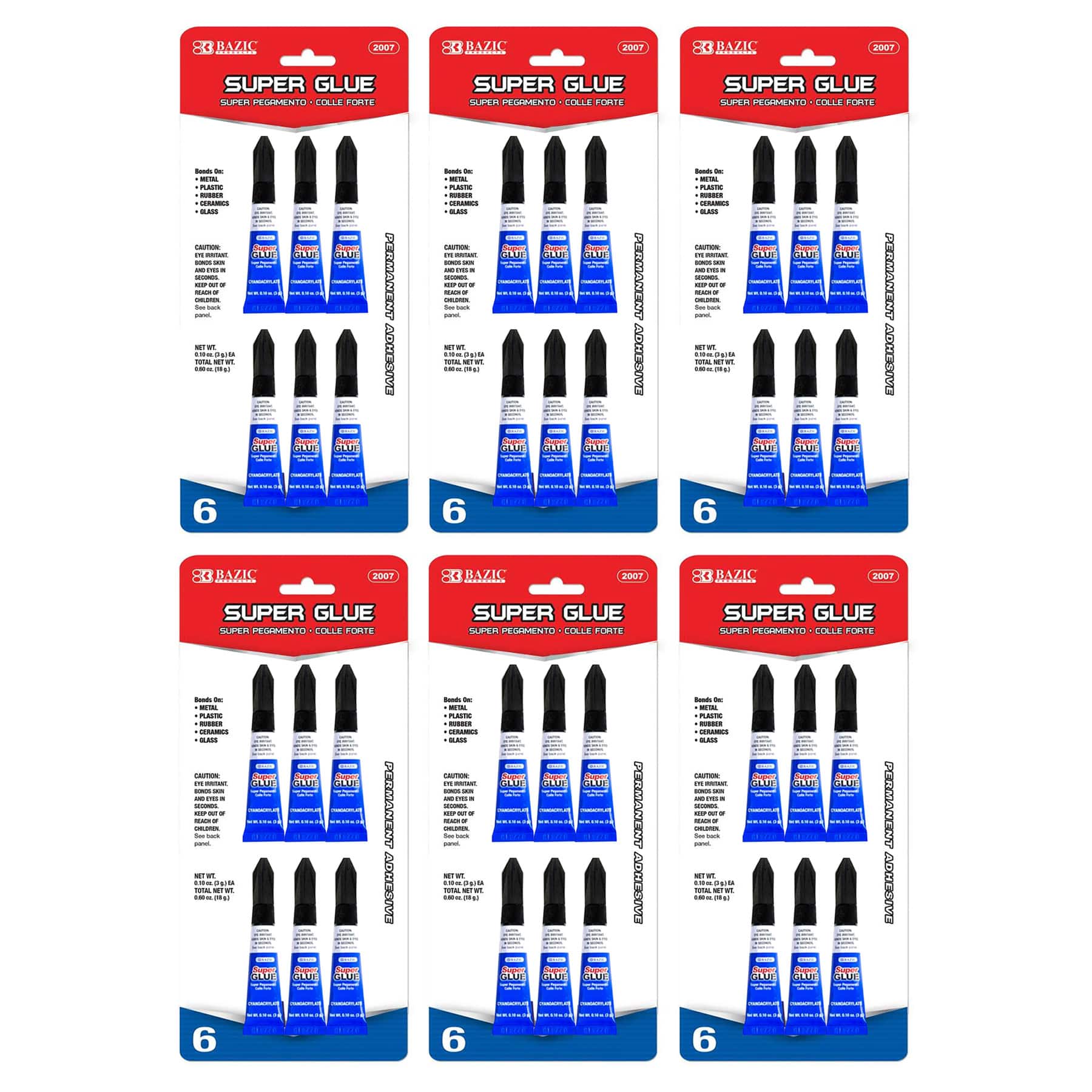 BAZIC Products® 3g Super Glues, 6 Packs of 6 in Clear | 3 g | Michaels®