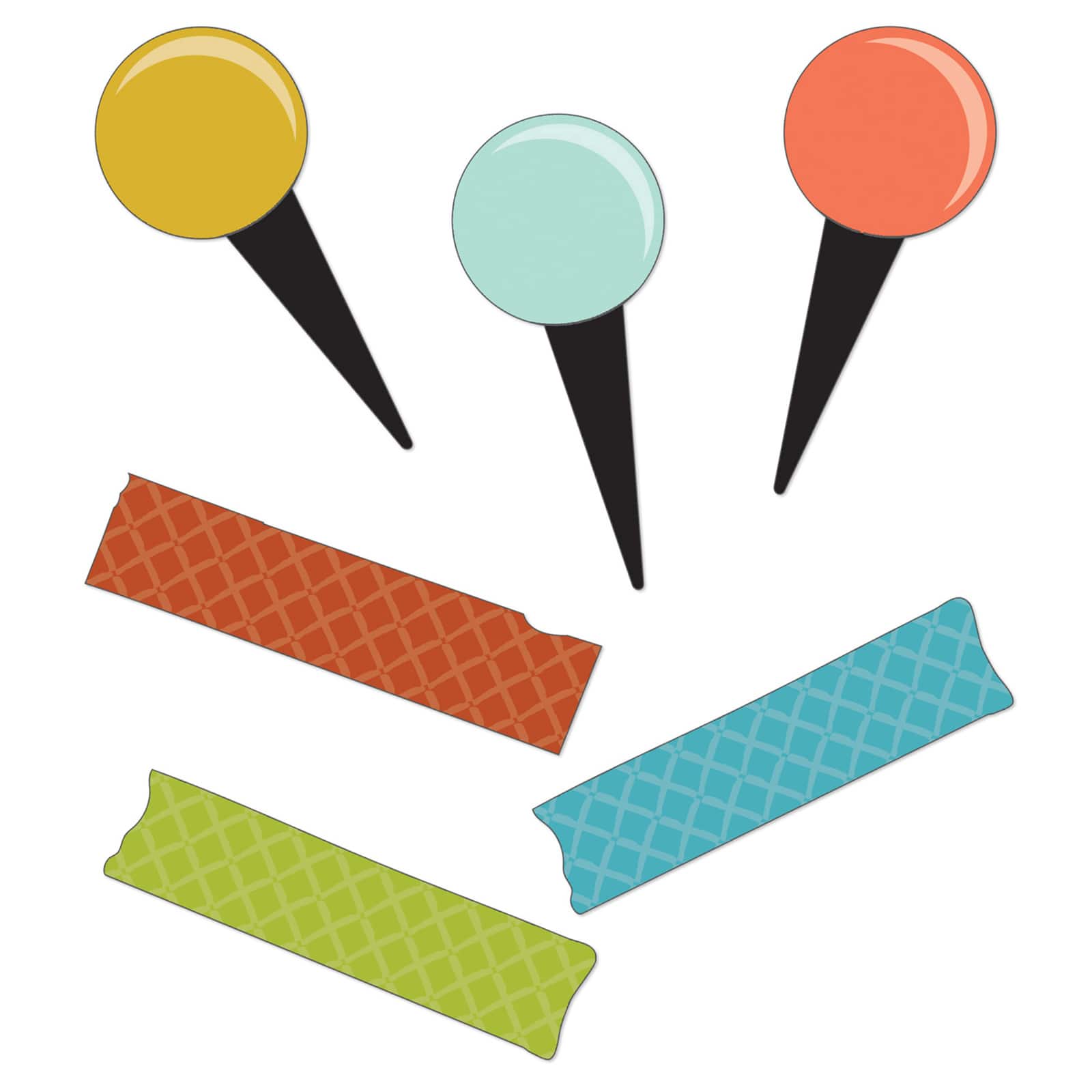 Carson Dellosa® Let's Explore Pins & Tape Mini Cut-Outs, 6 Packs of 60