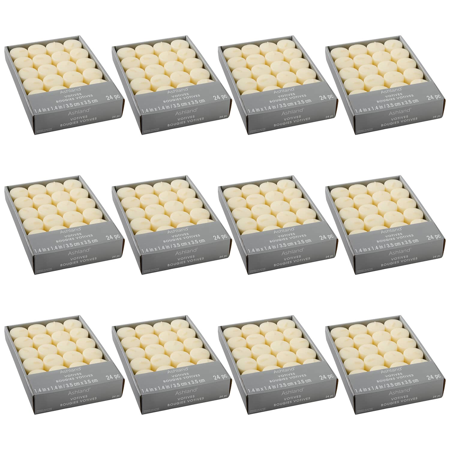 12 Packs: 24 ct. (288 total) Basic Elements™ Ivory Votive Candles by Ashland®