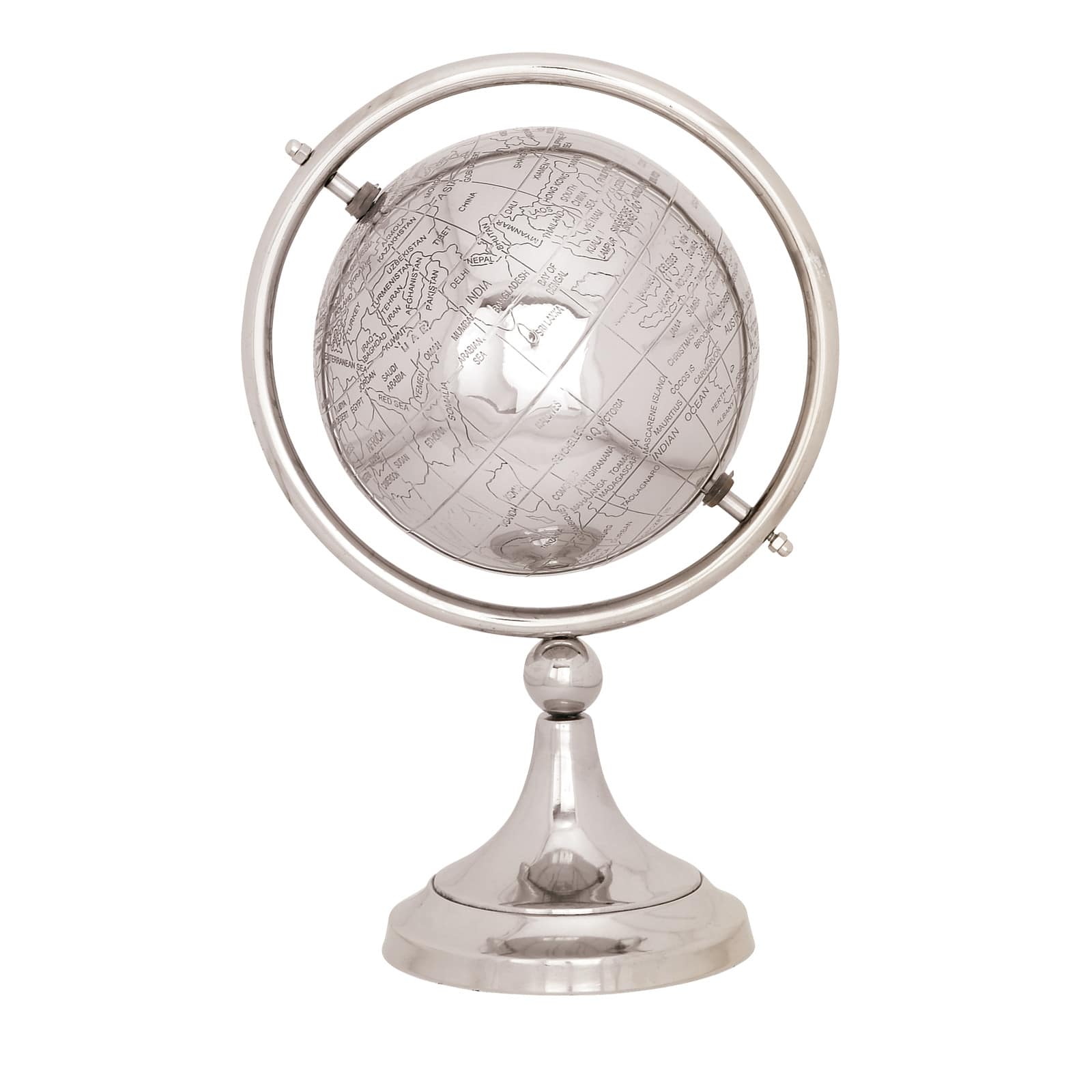 13" Silver Aluminum Glam Globe