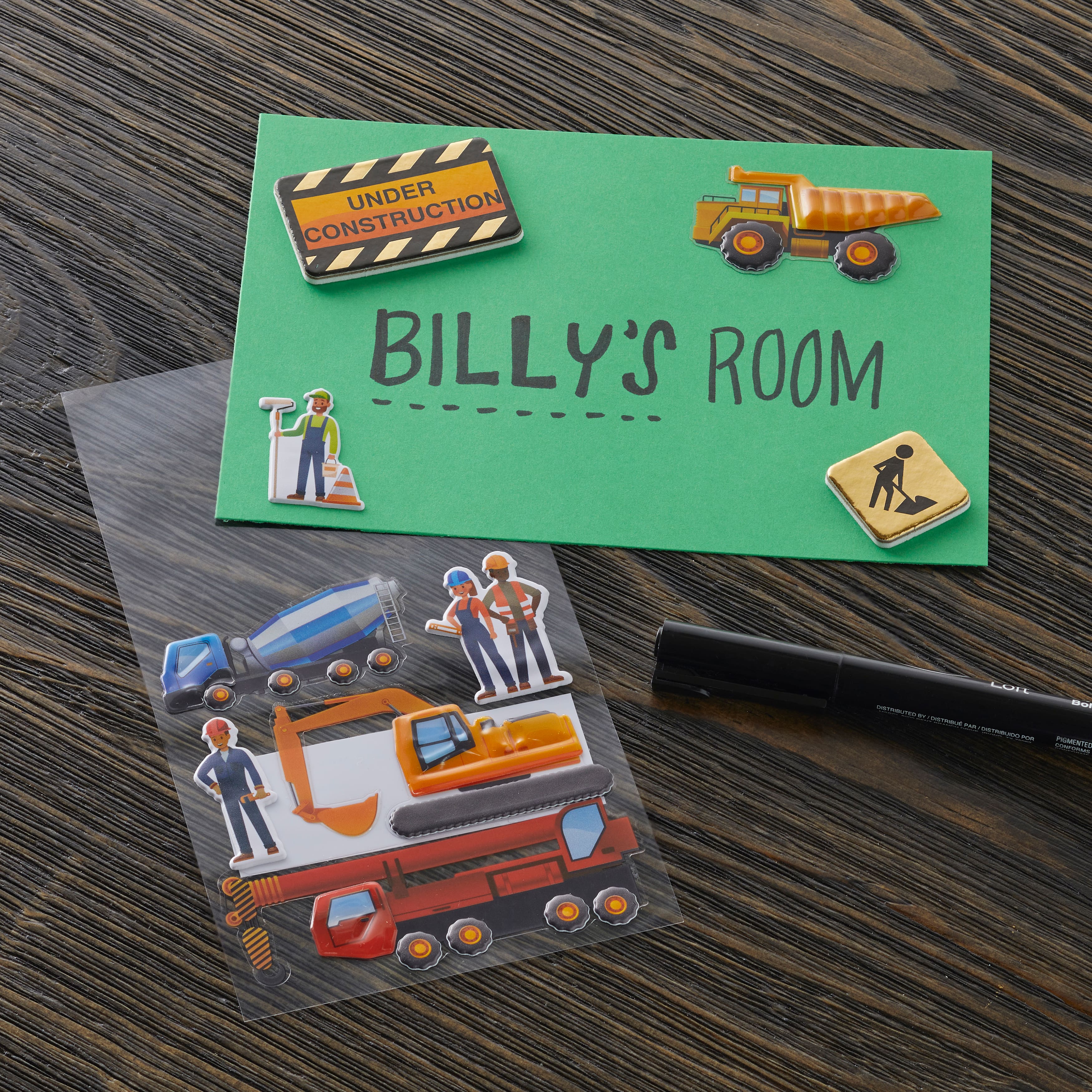 Construction Worker Dimensional Stickers by Recollections™