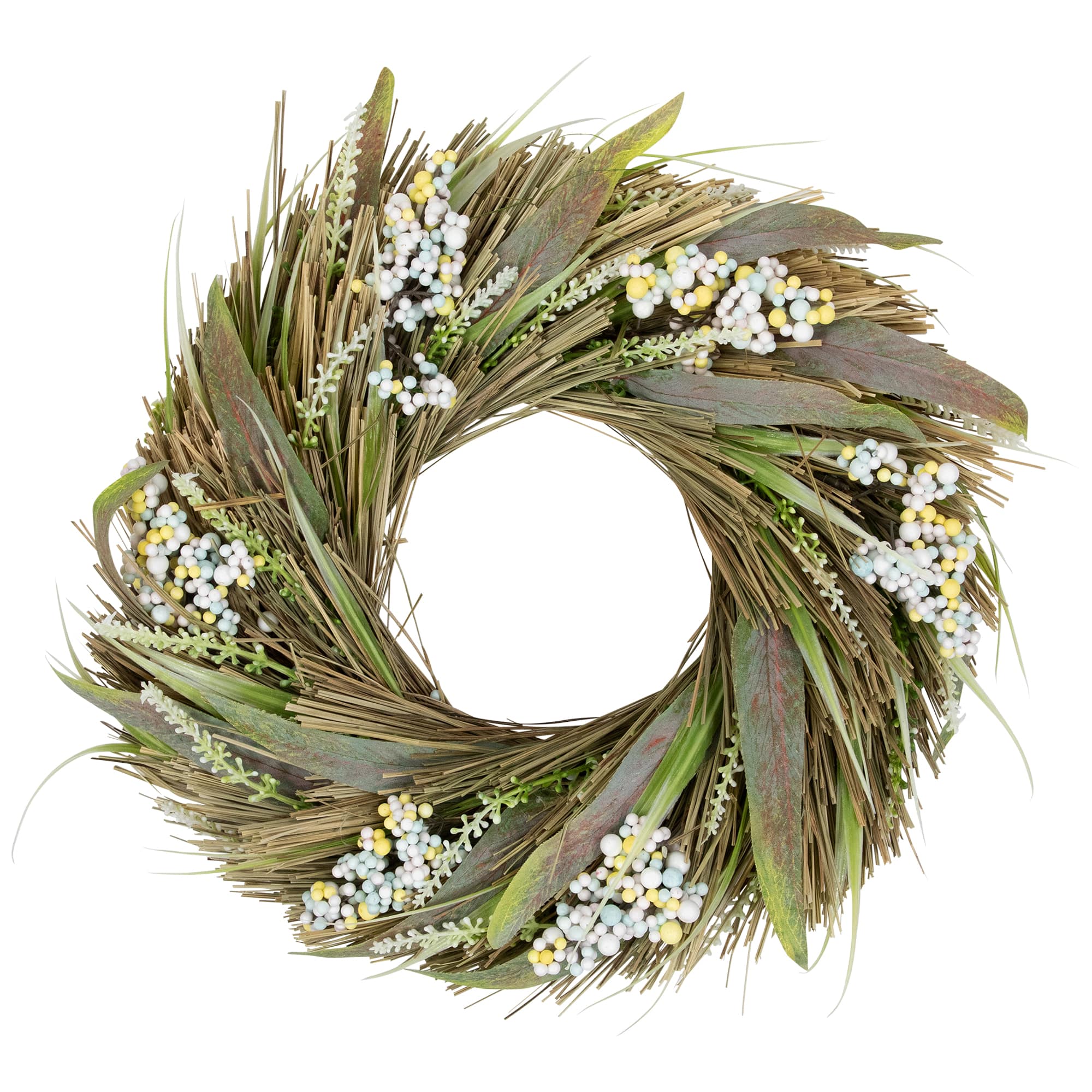 12" Artificial Mixed Foliage with Berries Spring Wreath By Northlight in Green | Michaels®
