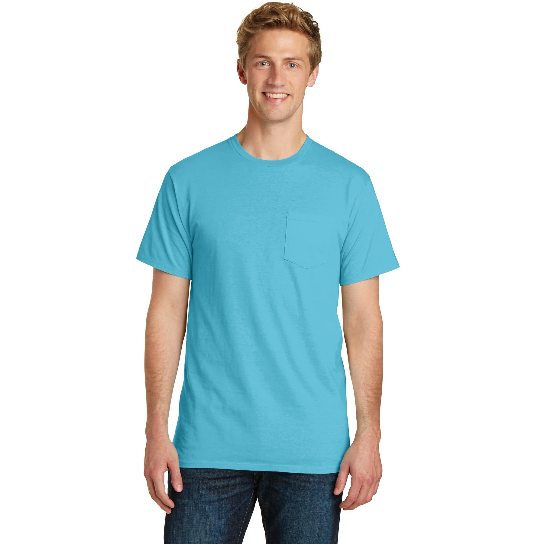 Port & Company® Beach Wash® Garment-Dyed Adult Pocket T-Shirt