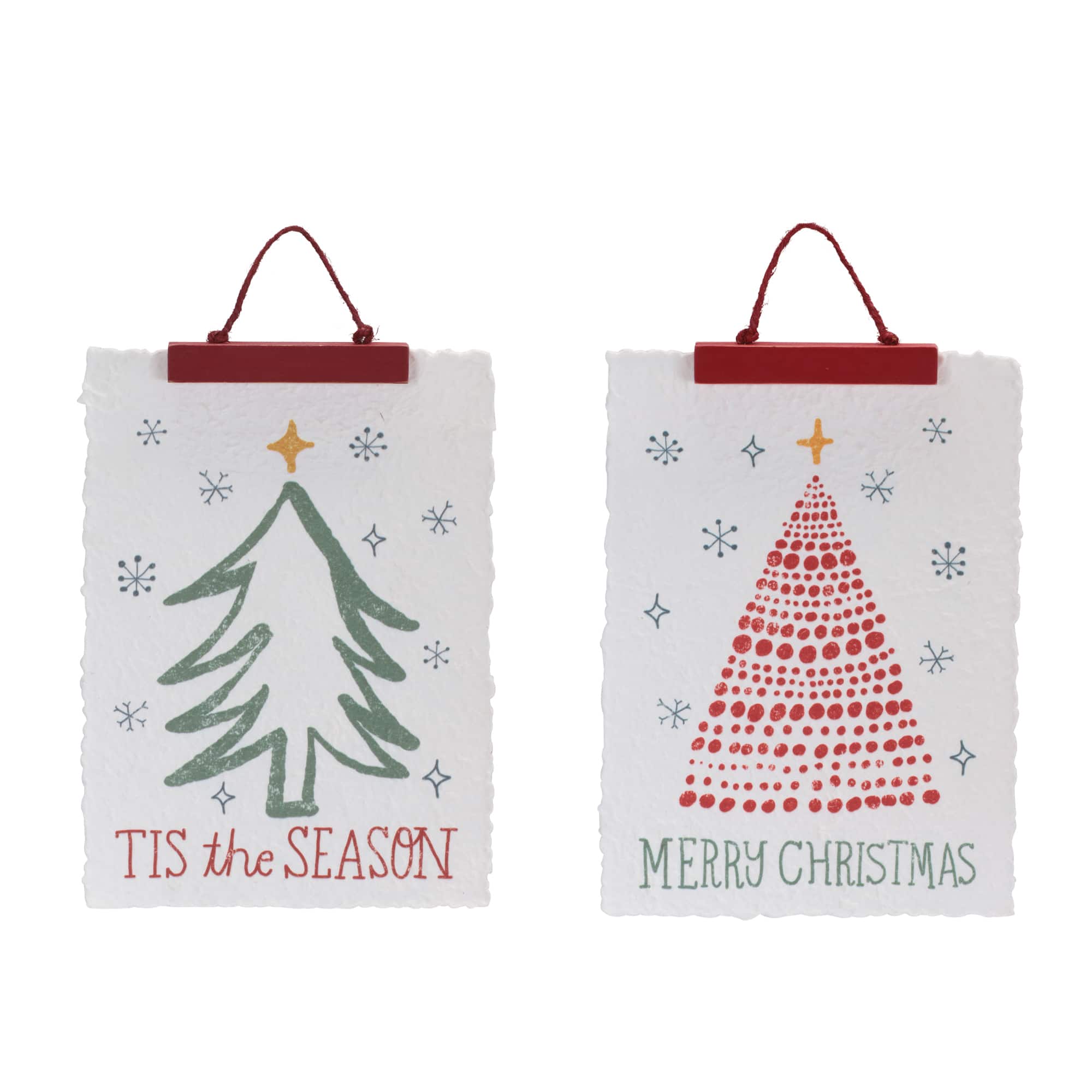 Melrose 14" Merry Christmas & Tis the Season Tree Banners Set