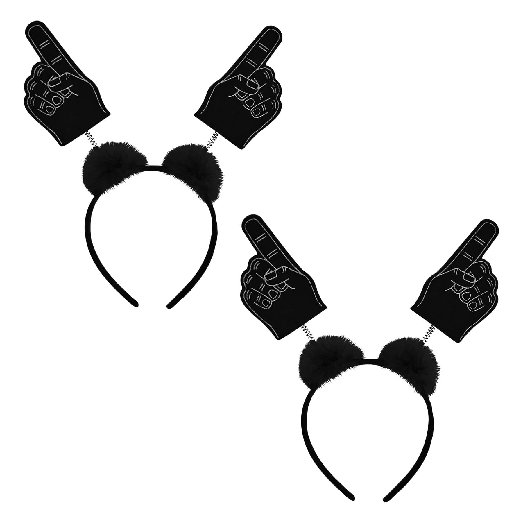 Beistle Adult Black #1 Hand Boppers with Marabou, 2ct.