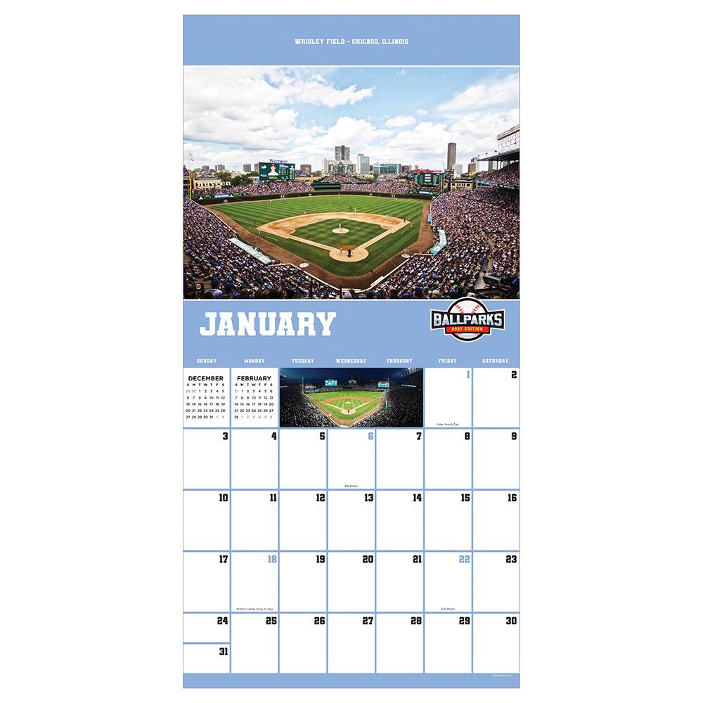 2027 Ballparks Wall Calendar