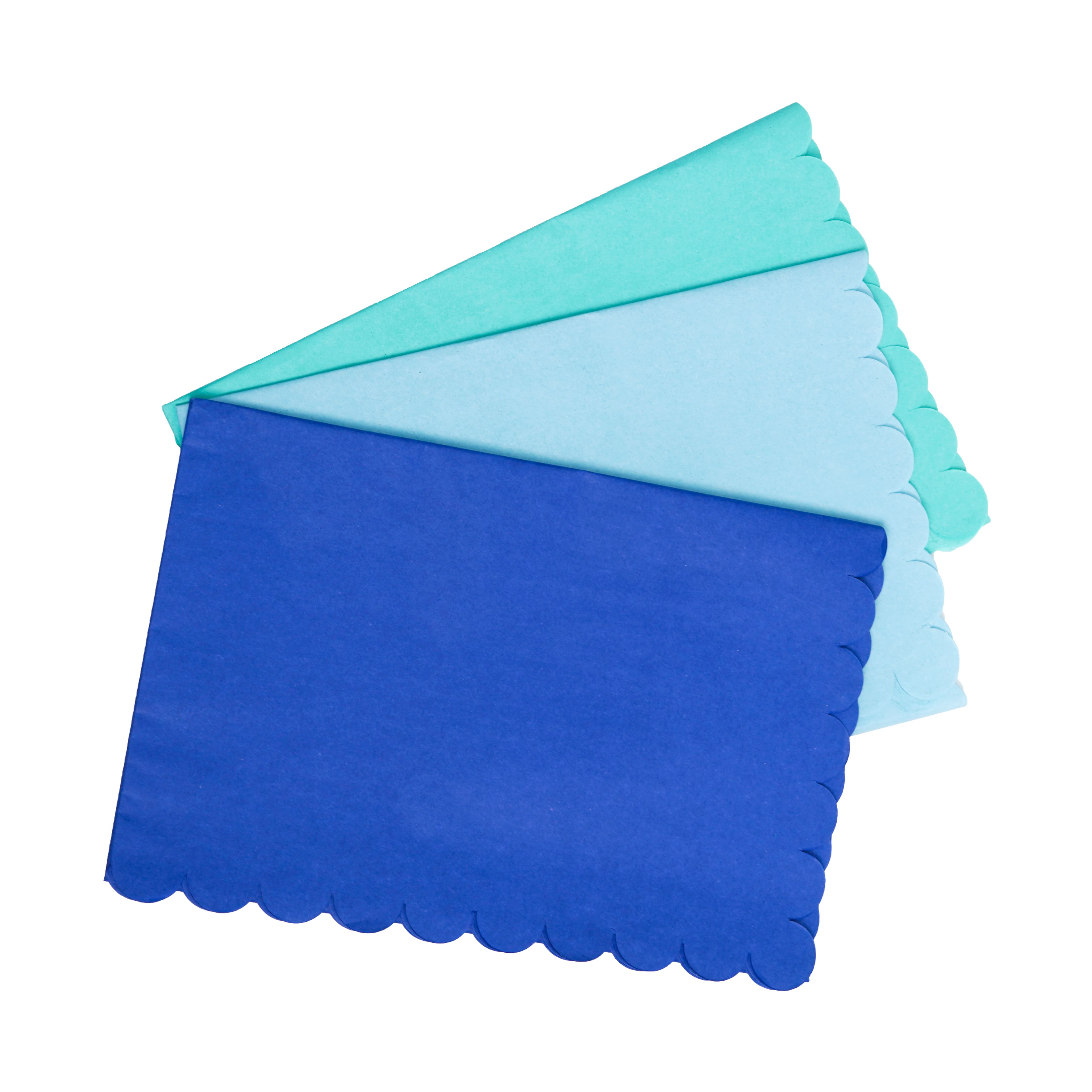 Blue Mix Scalloped Tissue Paper Sheets, 12ct. by Celebrate It™