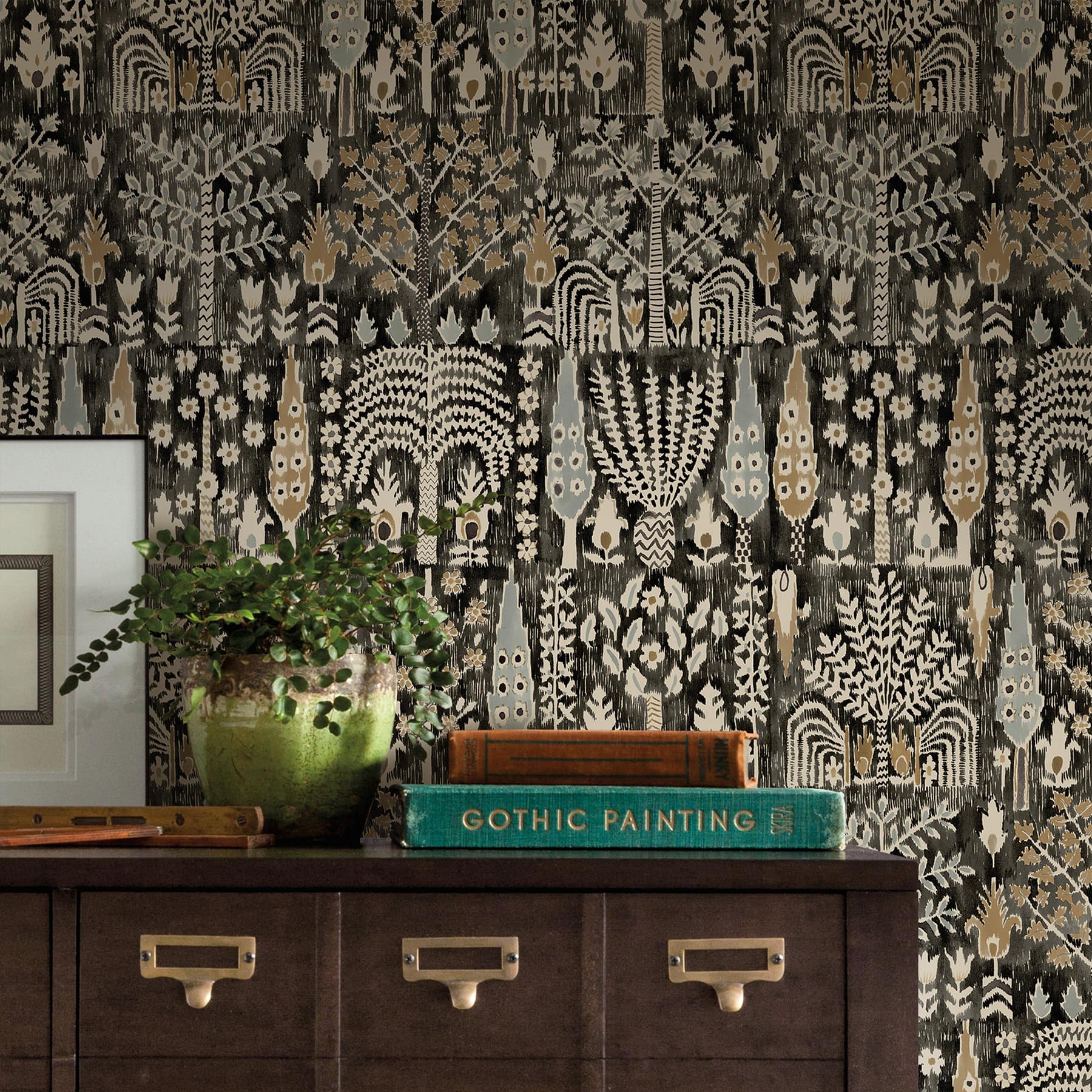 RoomMates Black Persian Ikat Peel & Stick Wallpaper