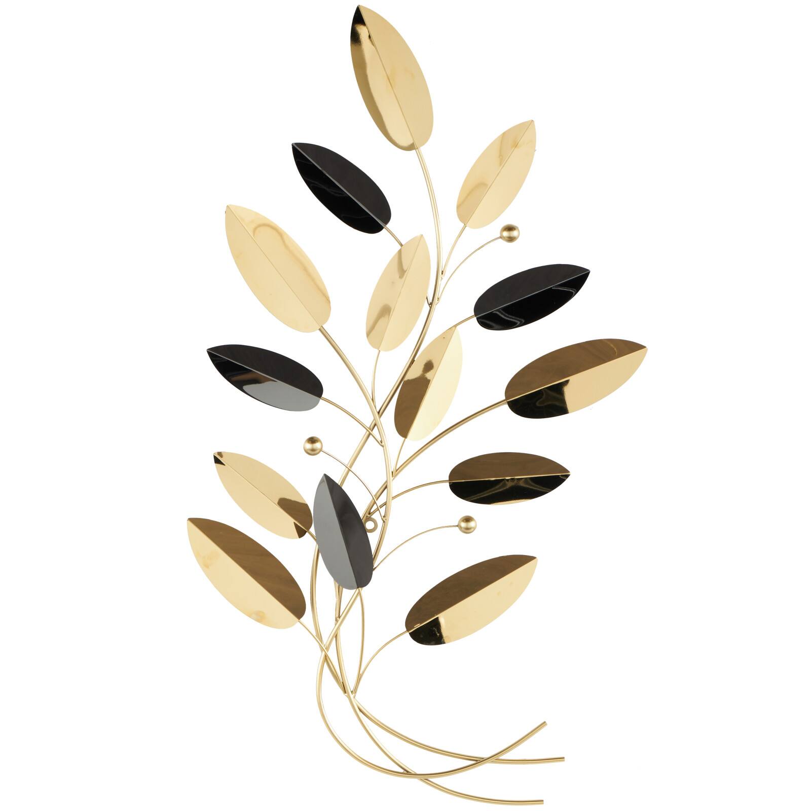 22" x 40" Gold Stainless Steel Metal Leaf Layered Home Wall Décor
