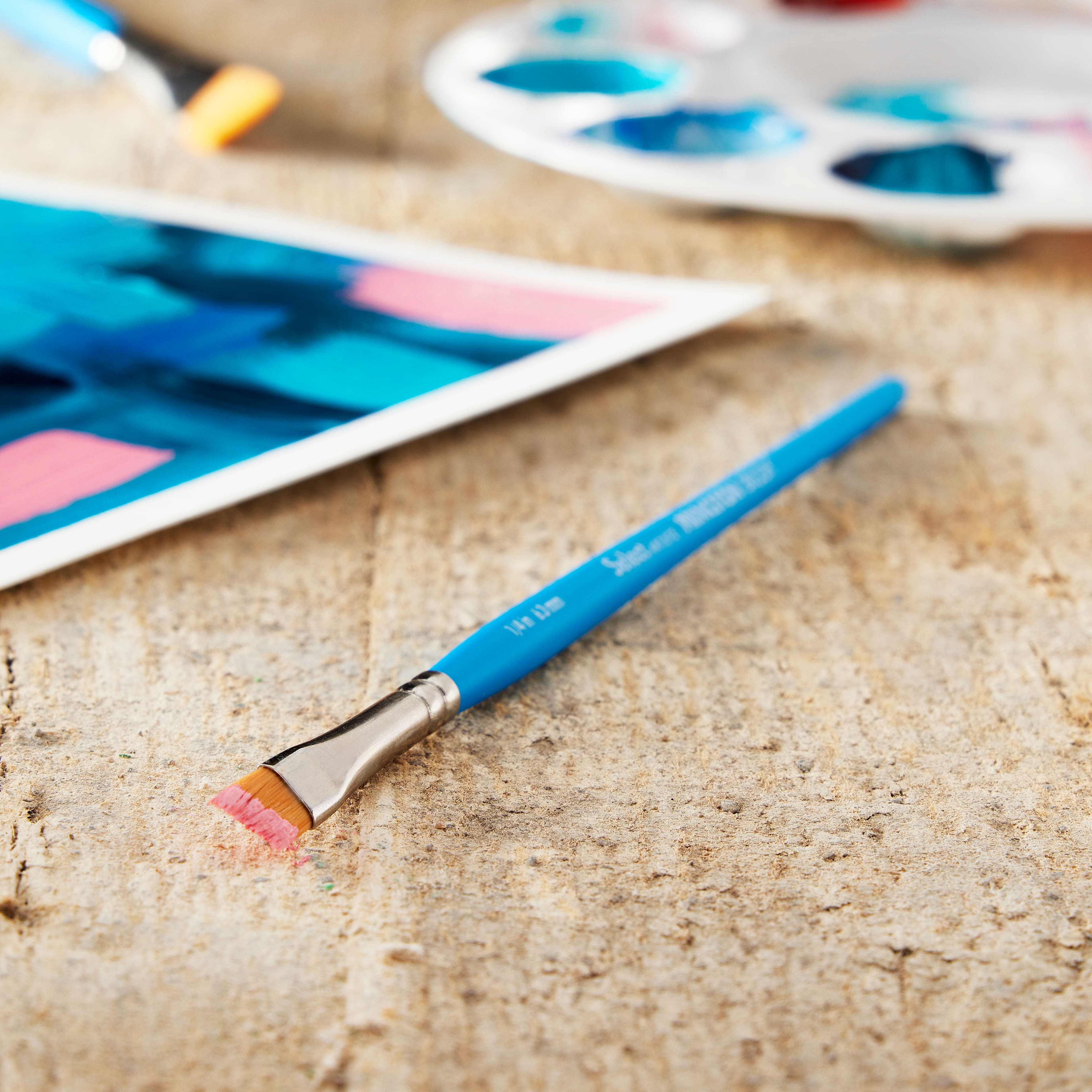 12 Pack: Princeton™ Select™ Artiste Series 3750 Short Handle Angle Shader Brush