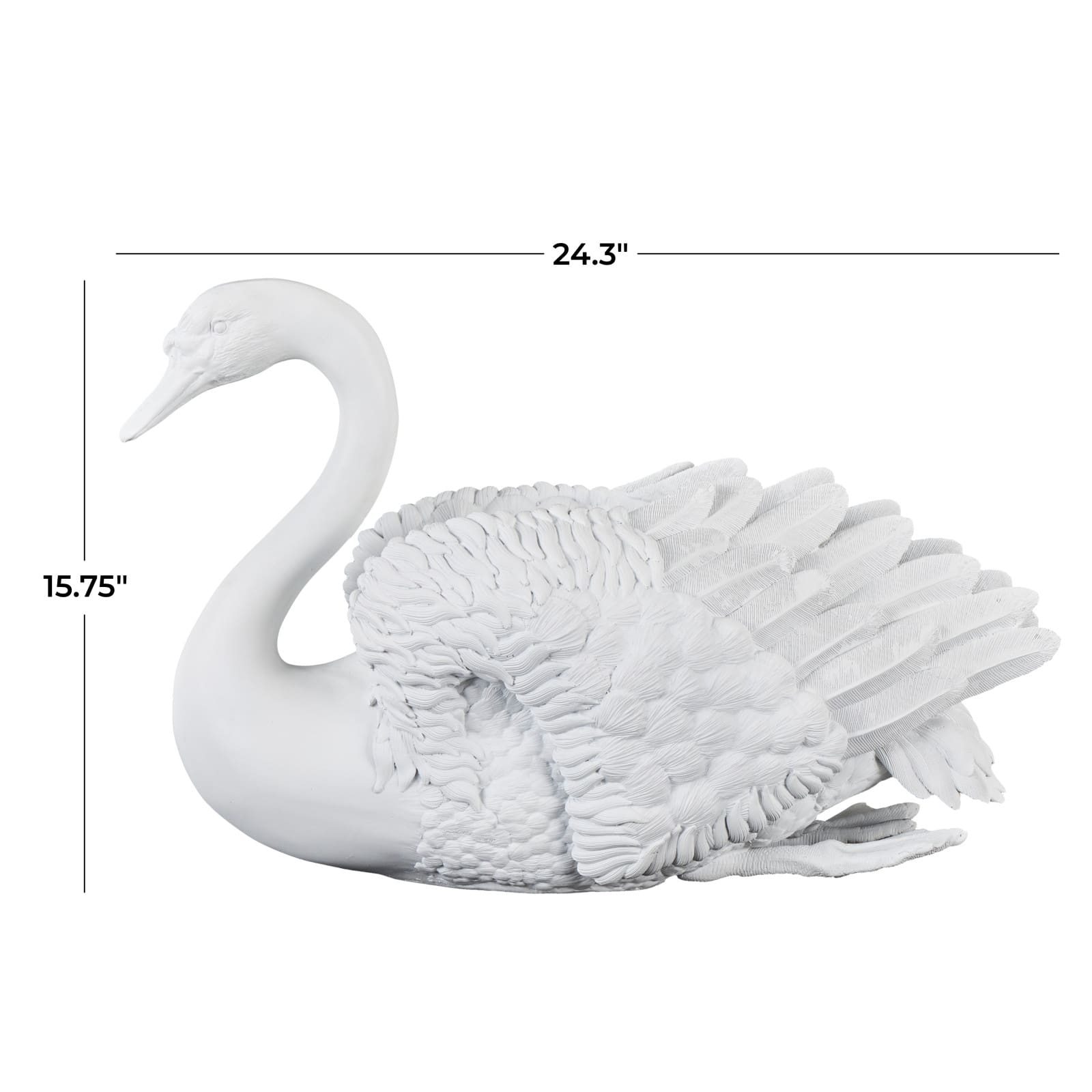 24" White Swan Sculpture