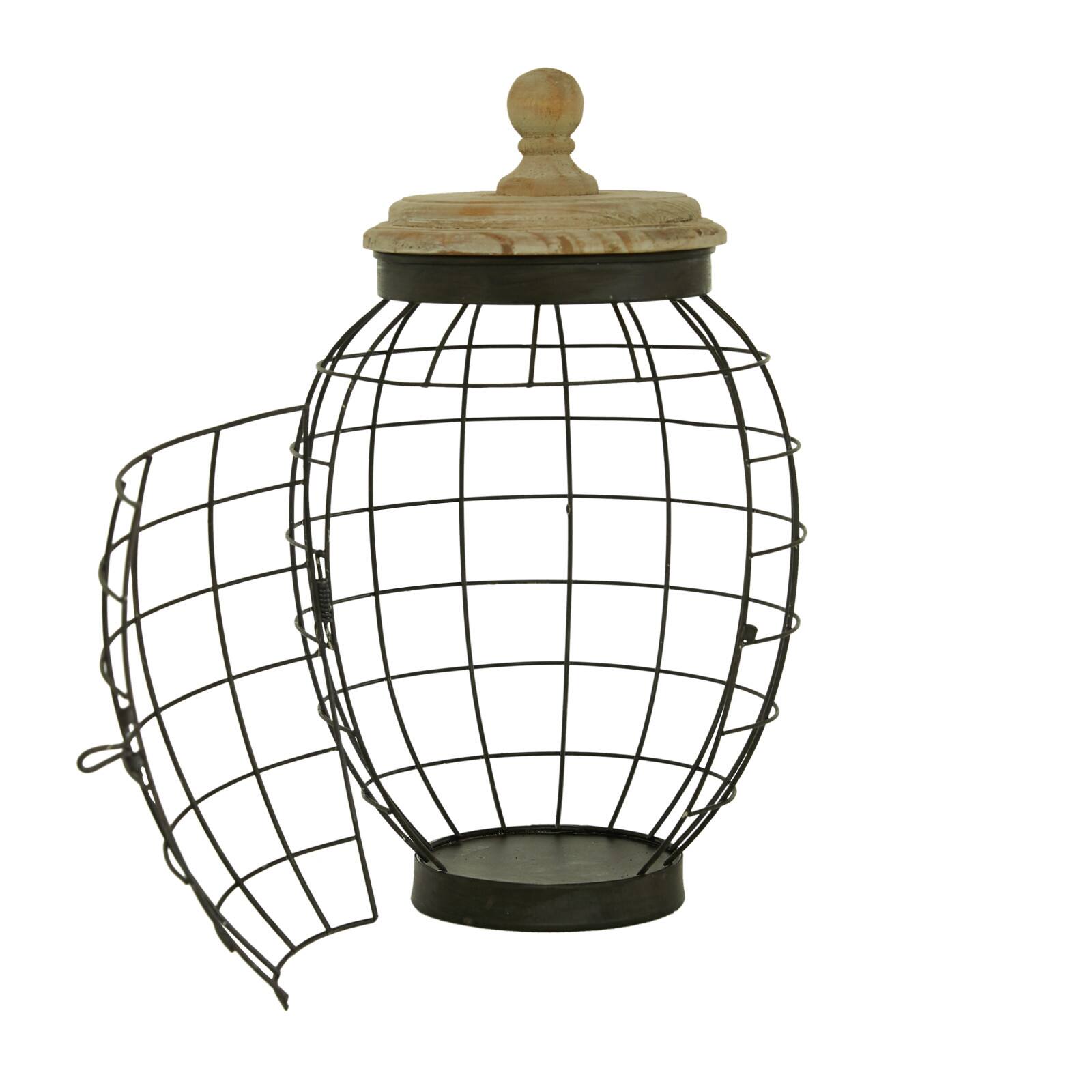Black Farmhouse Metal Wire Jars, 2ct.