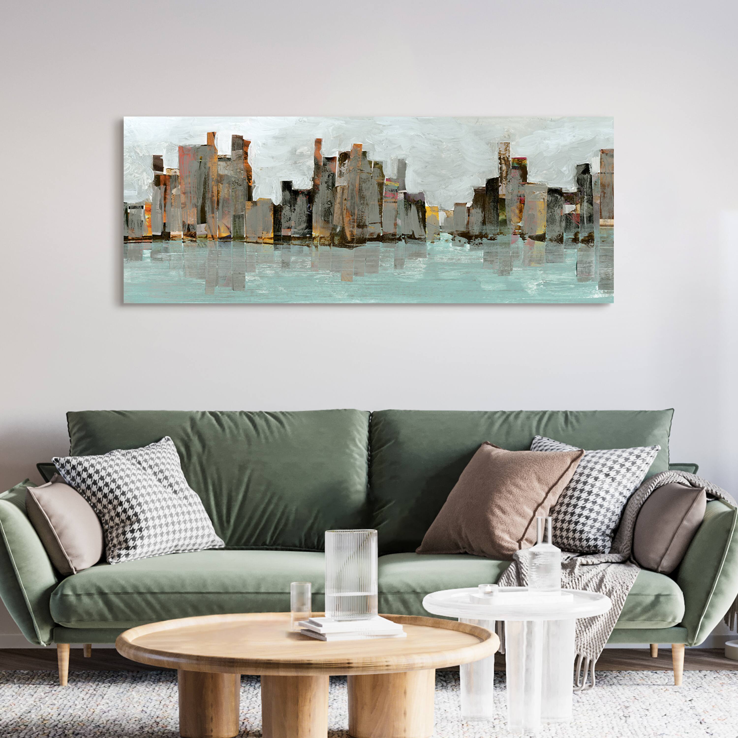 Empire Art Direct 63" x 24" City Abstract Chicago Skyline Frameless Printed Tempered Glass Wall Art