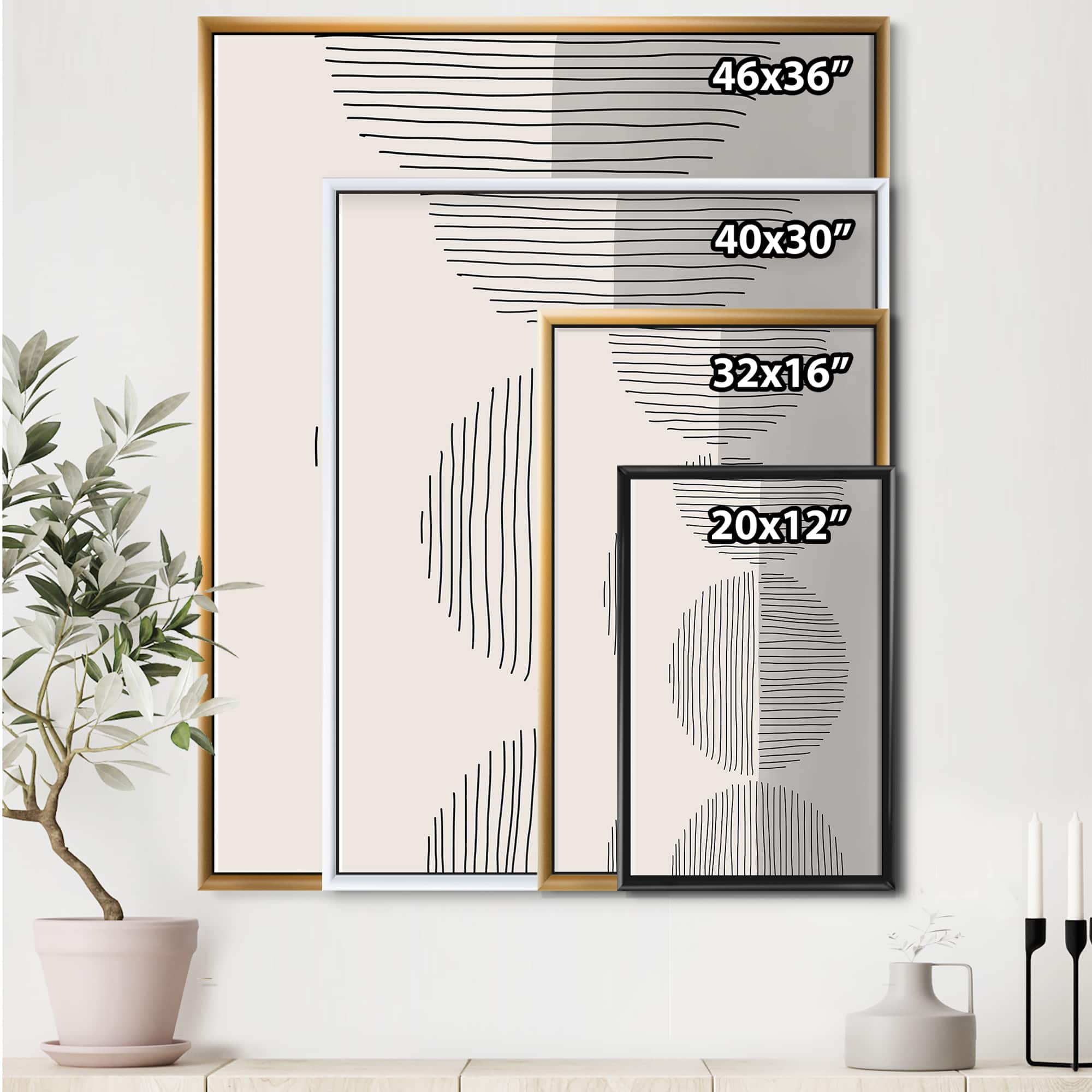 Designart - Minimal Geometric Lines And Circle VII