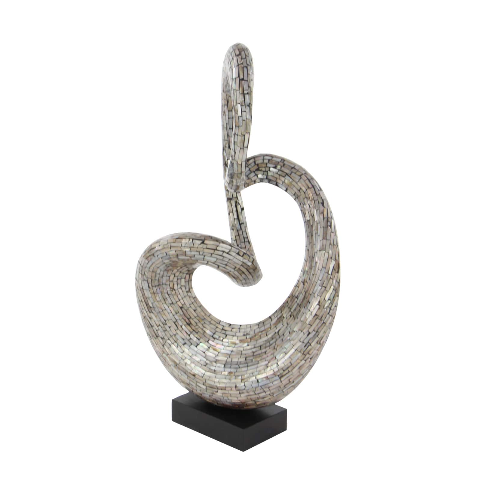 30" Gray Capiz Shell Abstract Sculpture