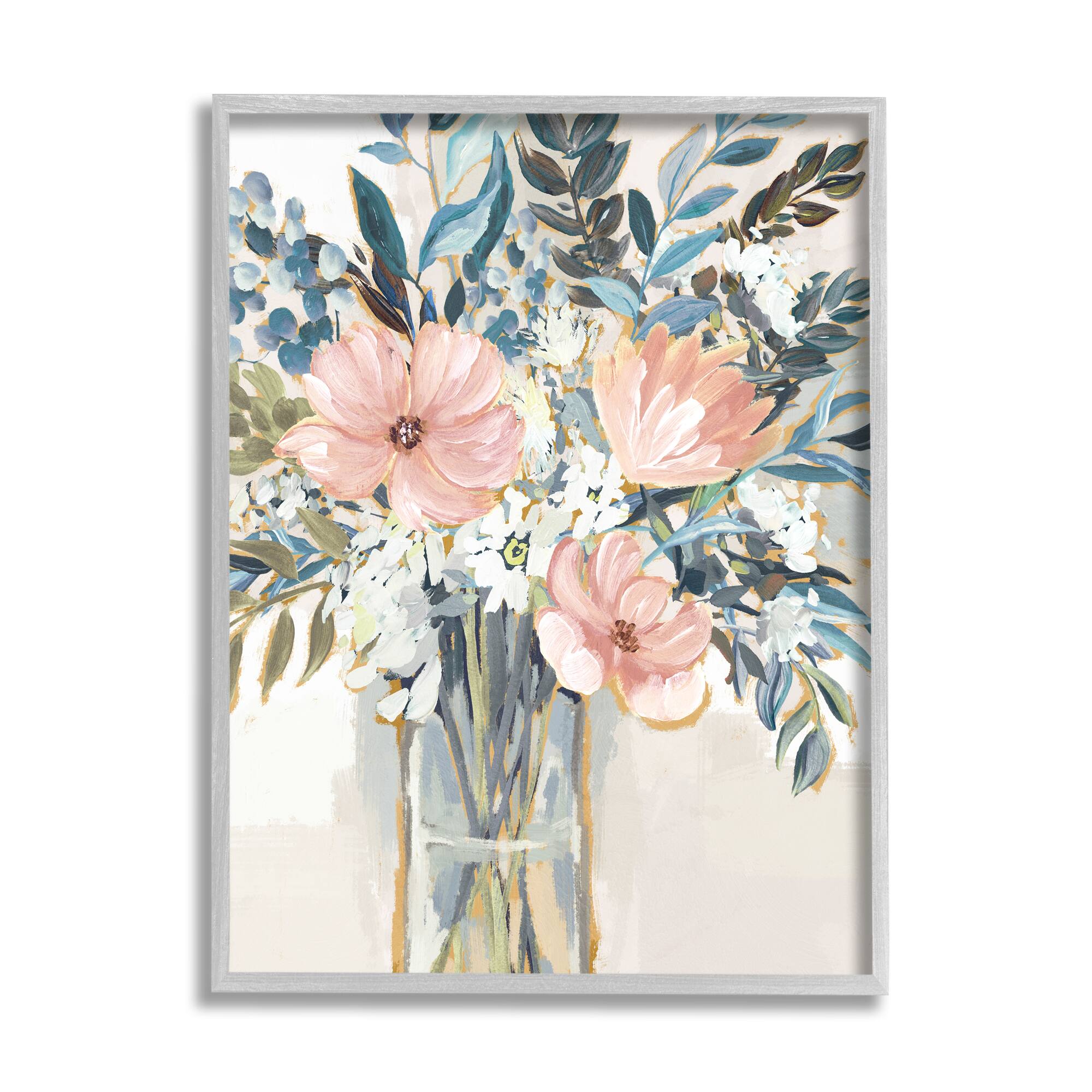 Stupell Industries Beautiful Flower Bouquet Painting Delicate Blossoms Framed Giclee Art