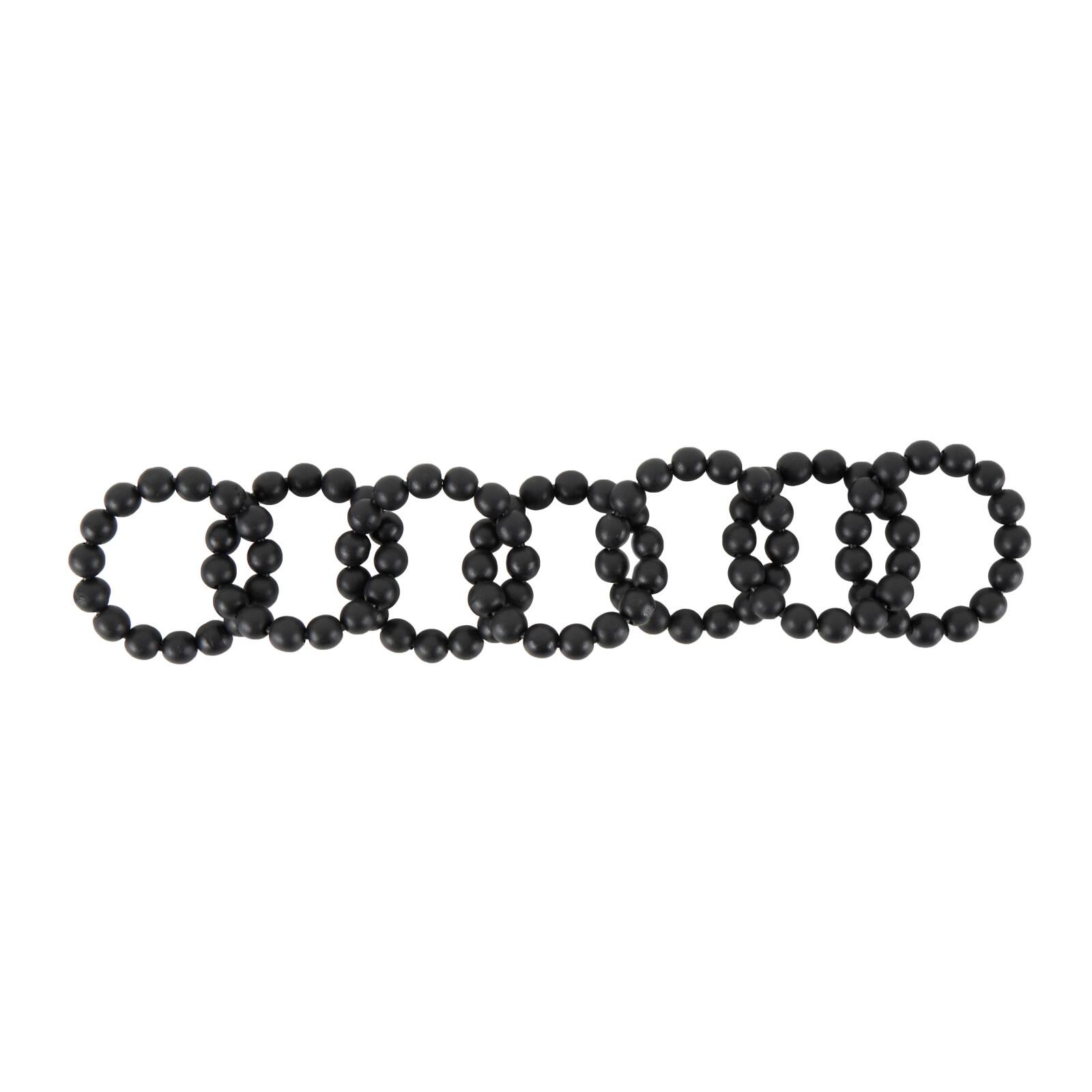 20" Black Wood Chain Beaded 8 Link Sculpture