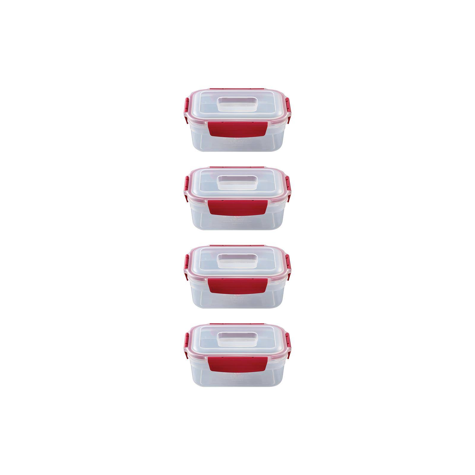 Joseph Joseph Nest Lock 8-piece Rectangular Food Storage Container Set Red