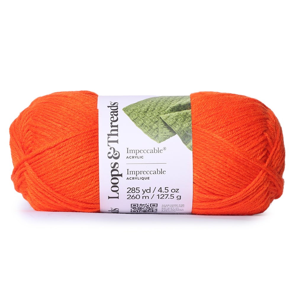Impeccable® Solid Yarn by Loops & Threads®, Color: Orange Crush